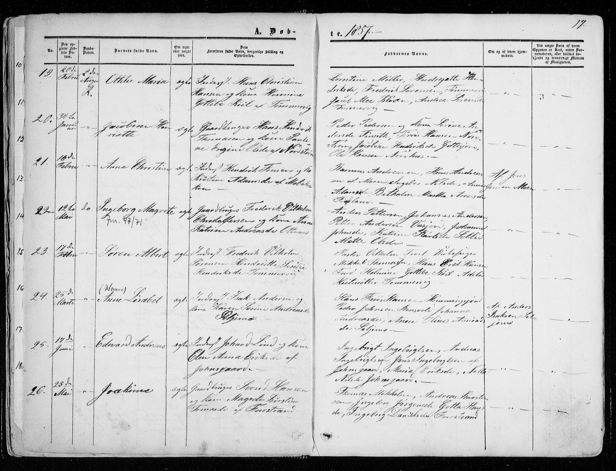 Tranøy sokneprestkontor, SATØ/S-1313/I/Ia/Iaa/L0007kirke: Parish register (official) no. 7, 1856-1866, p. 17