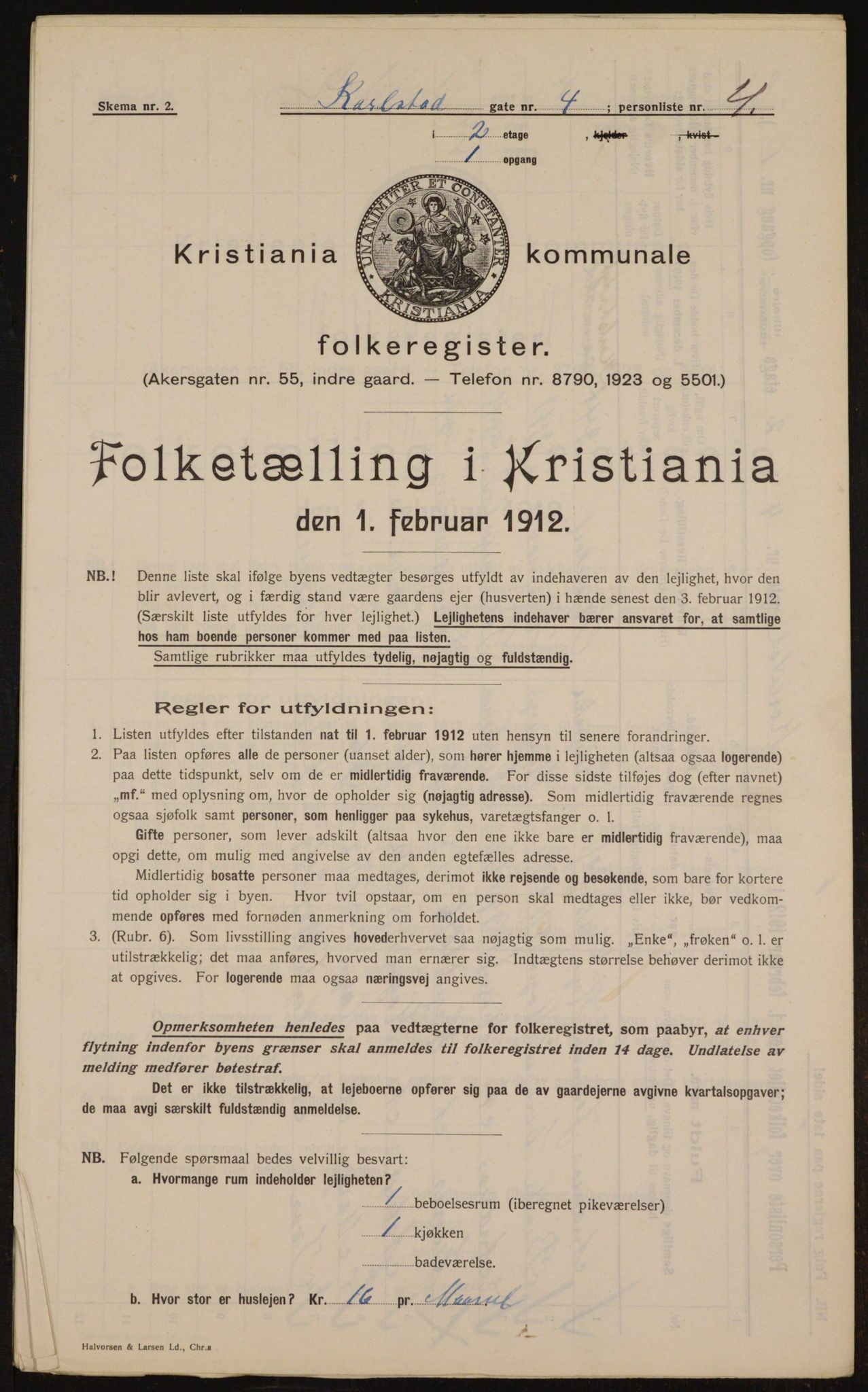 OBA, Municipal Census 1912 for Kristiania, 1912, p. 49281