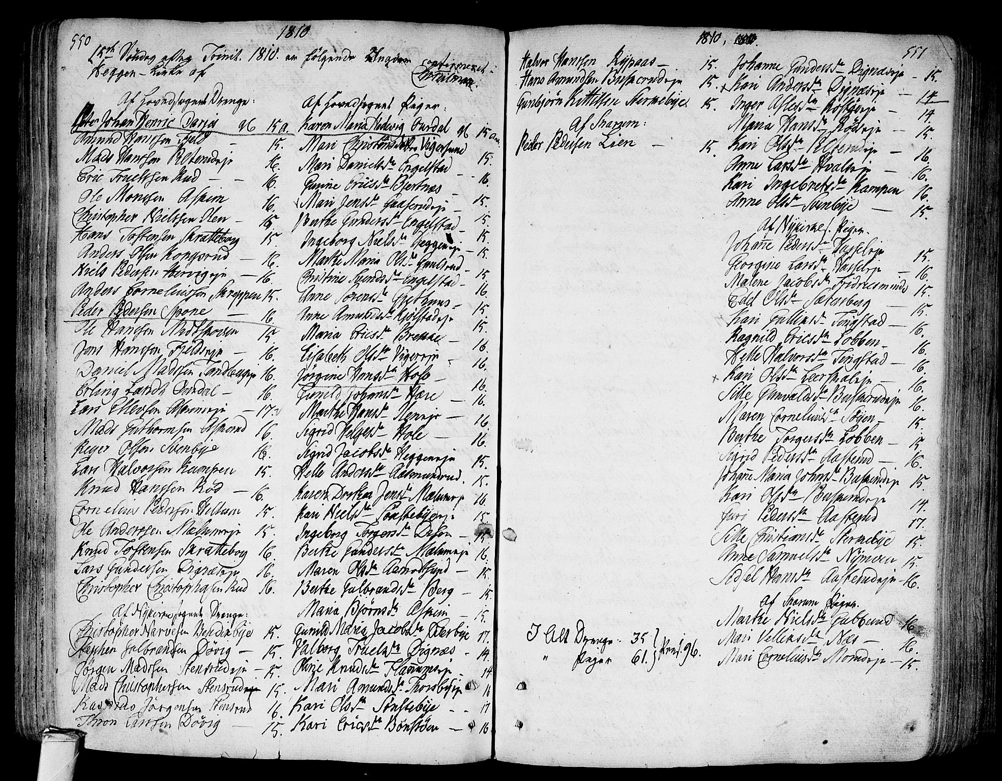 Modum kirkebøker, SAKO/A-234/F/Fa/L0003: Parish register (official) no. 3, 1783-1819, p. 550-551