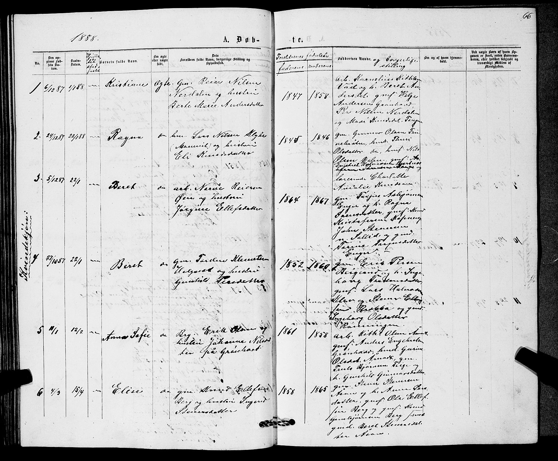 Sigdal kirkebøker, AV/SAKO-A-245/G/Gb/L0002: Parish register (copy) no. II 2, 1875-1900, p. 66