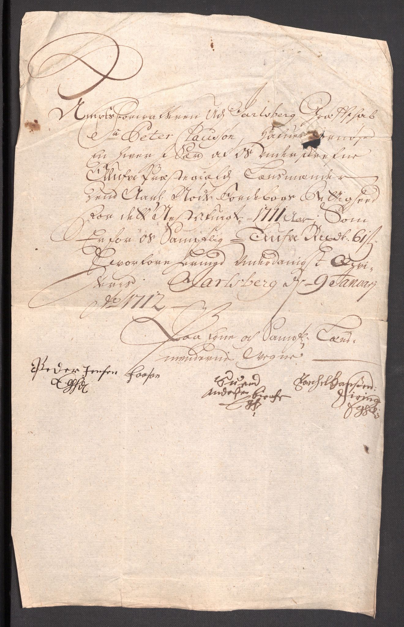 Rentekammeret inntil 1814, Reviderte regnskaper, Fogderegnskap, RA/EA-4092/R32/L1876: Fogderegnskap Jarlsberg grevskap, 1711, p. 444