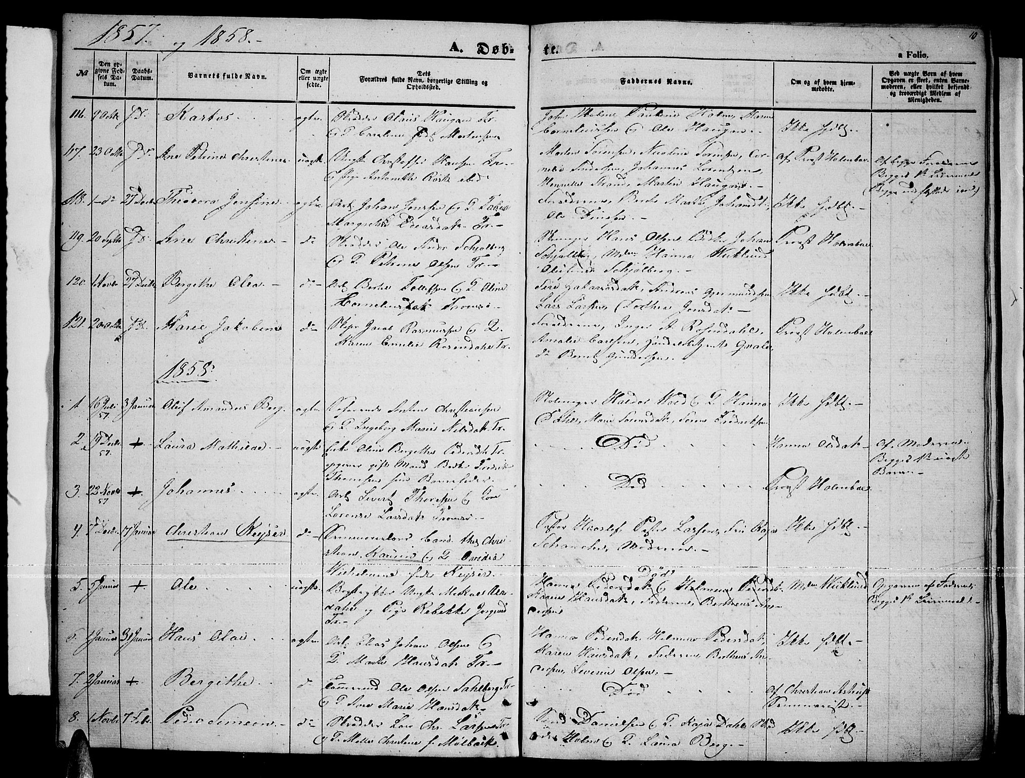 Tromsø sokneprestkontor/stiftsprosti/domprosti, AV/SATØ-S-1343/G/Gb/L0006klokker: Parish register (copy) no. 6, 1857-1866, p. 10