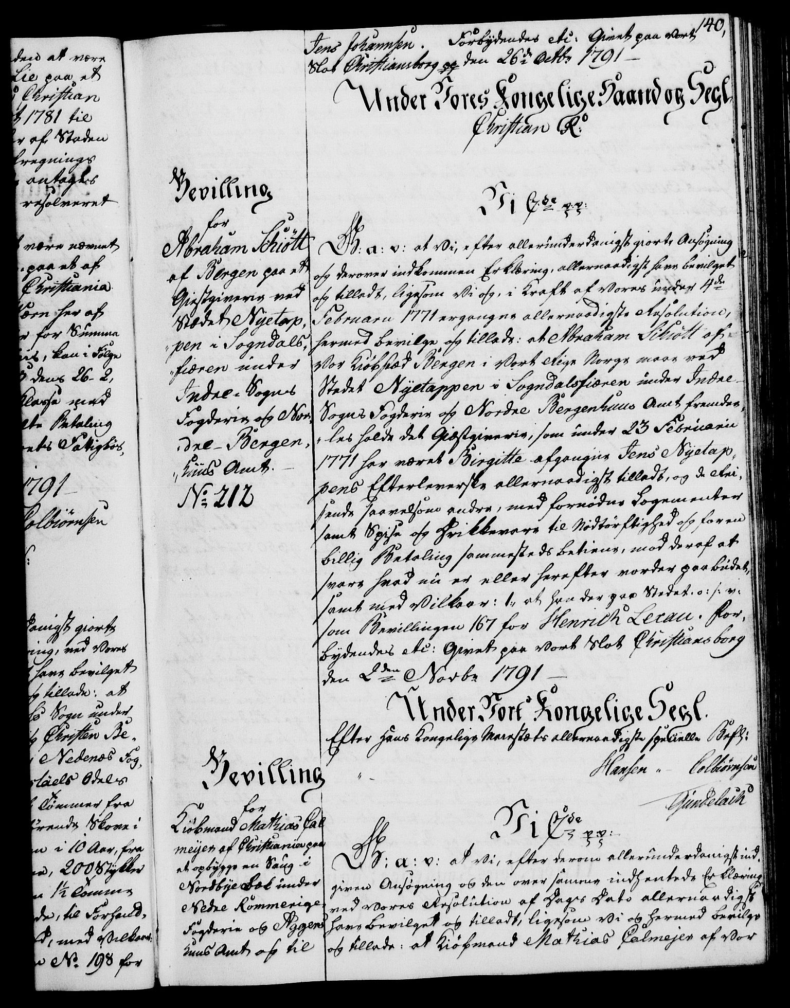 Rentekammeret, Kammerkanselliet, RA/EA-3111/G/Gg/Gga/L0015: Norsk ekspedisjonsprotokoll med register (merket RK 53.15), 1790-1791, p. 140