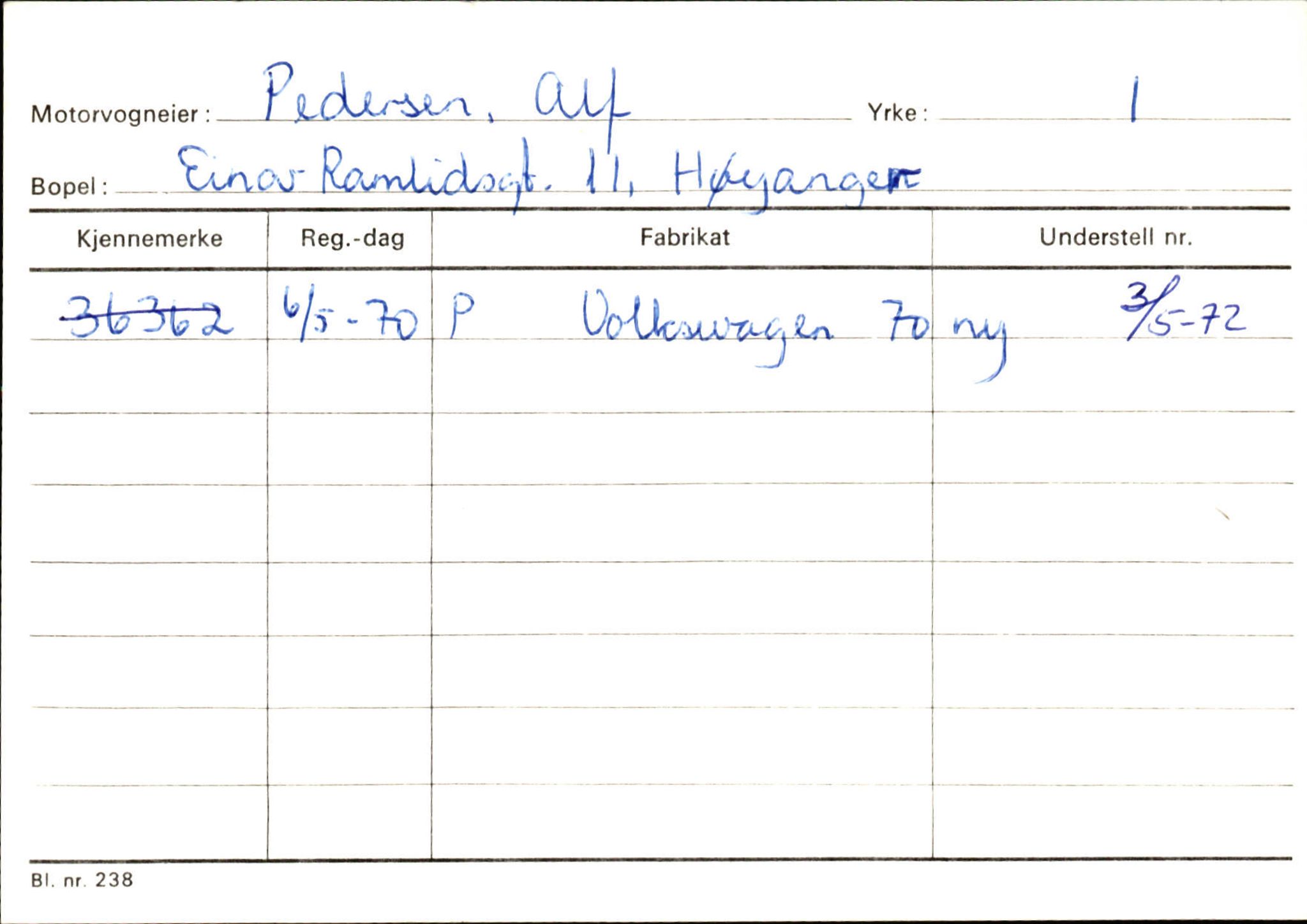 Statens vegvesen, Sogn og Fjordane vegkontor, SAB/A-5301/4/F/L0131: Eigarregister Høyanger P-Å. Stryn S-Å, 1945-1975, p. 3