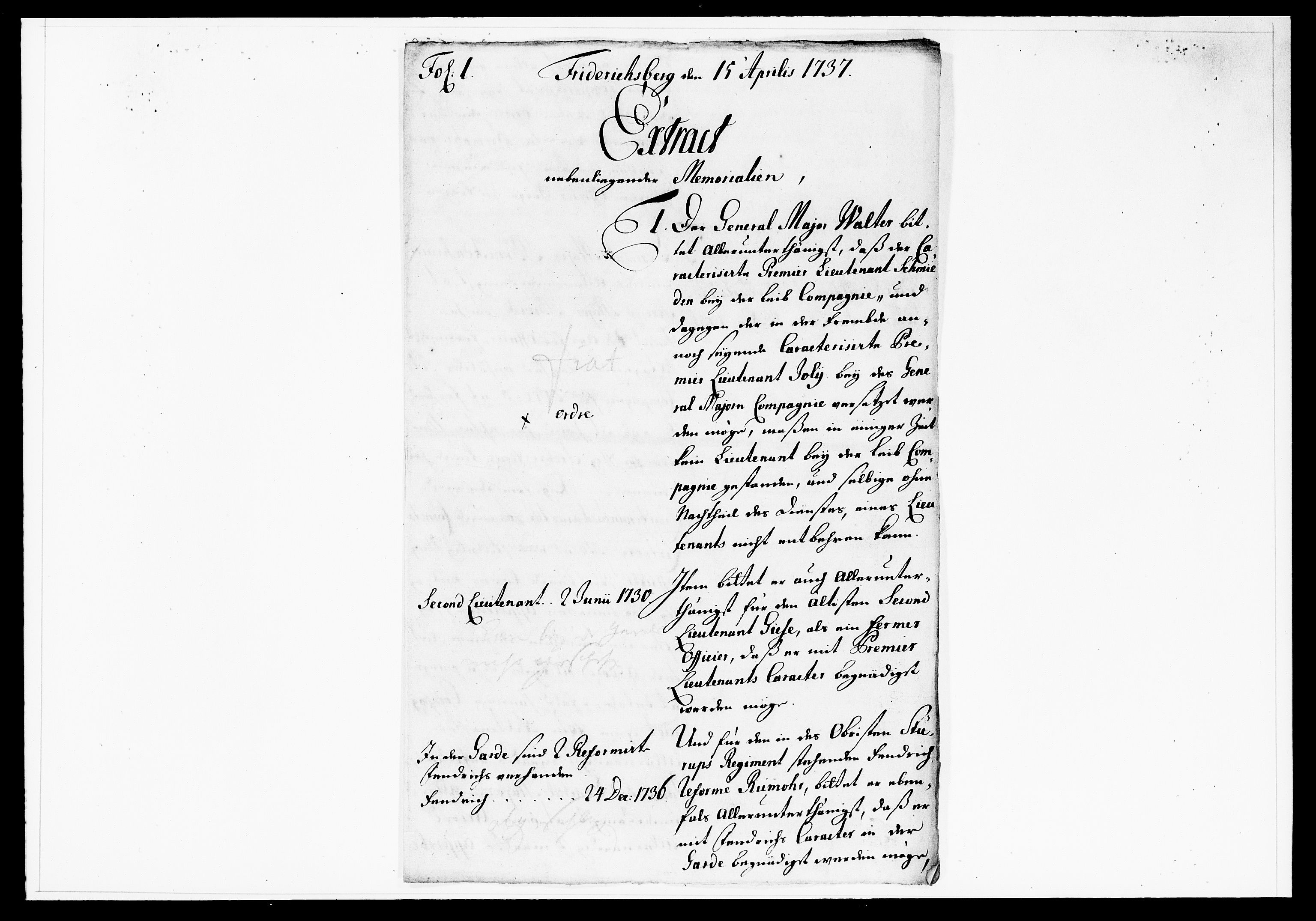 Krigskollegiet, Krigskancelliet, DRA/A-0006/-/1138-1142: Refererede sager, 1737, p. 133
