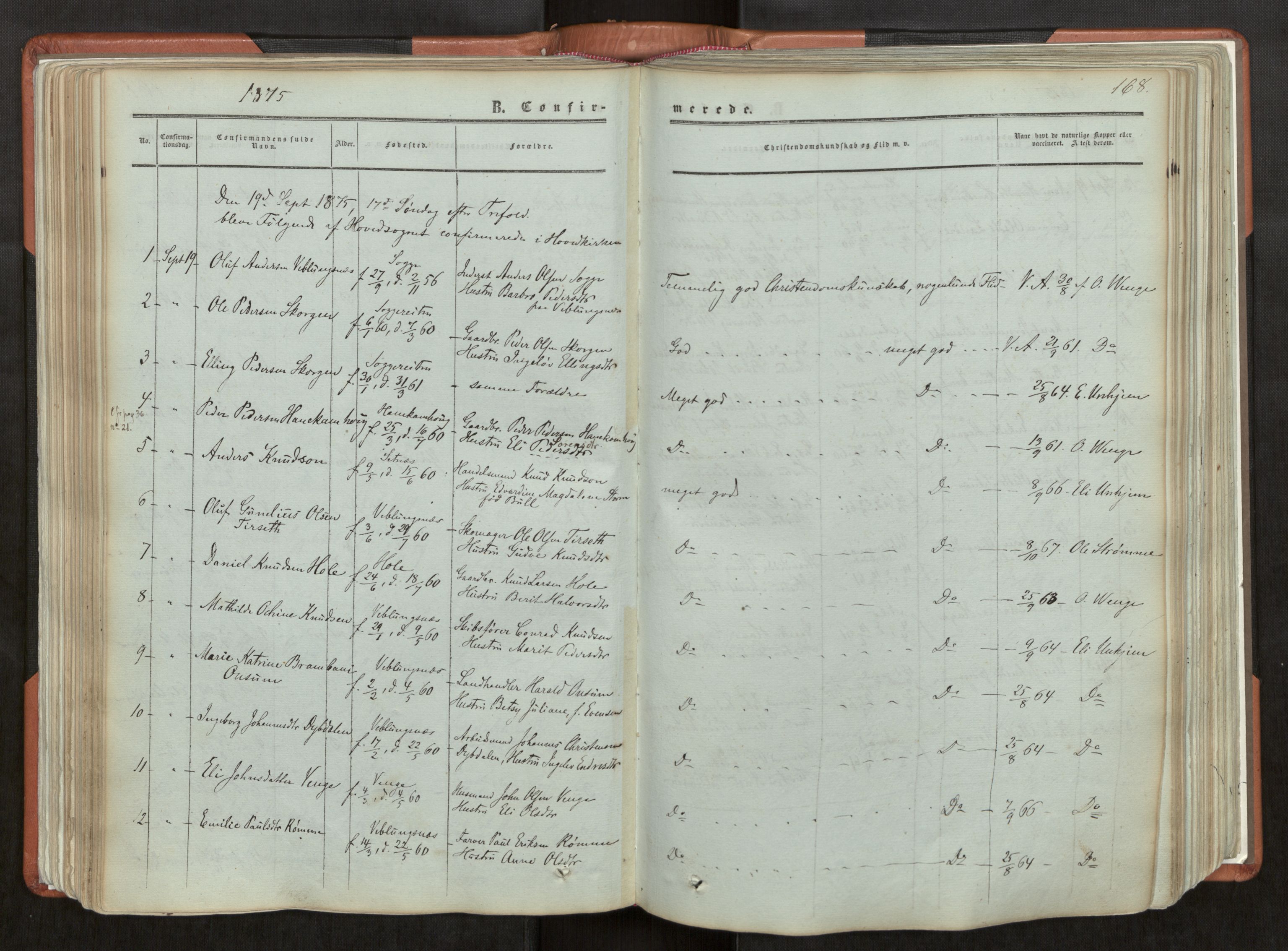 Ministerialprotokoller, klokkerbøker og fødselsregistre - Møre og Romsdal, SAT/A-1454/544/L0572: Parish register (official) no. 544A05, 1854-1886, p. 168