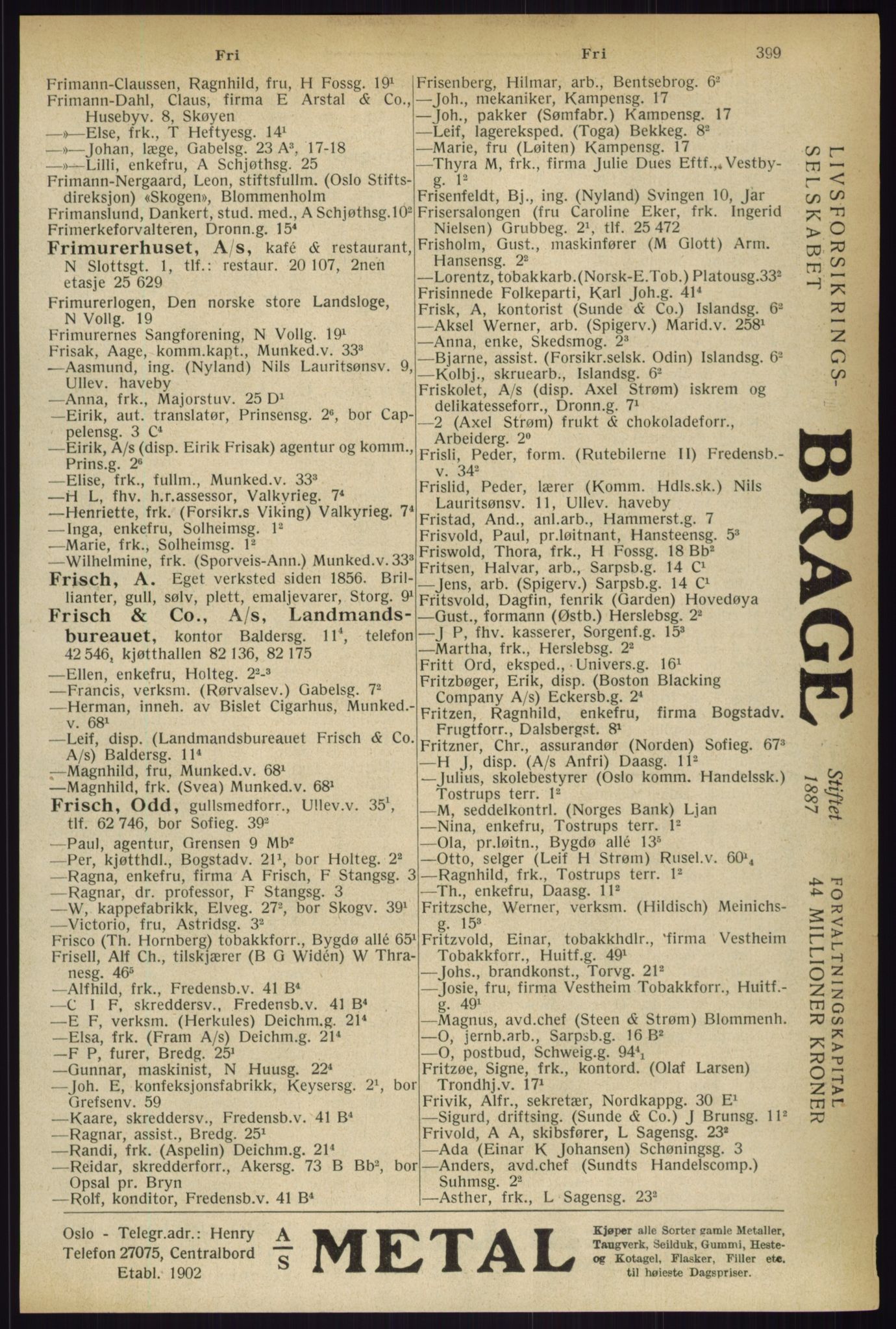 Kristiania/Oslo adressebok, PUBL/-, 1933, p. 399