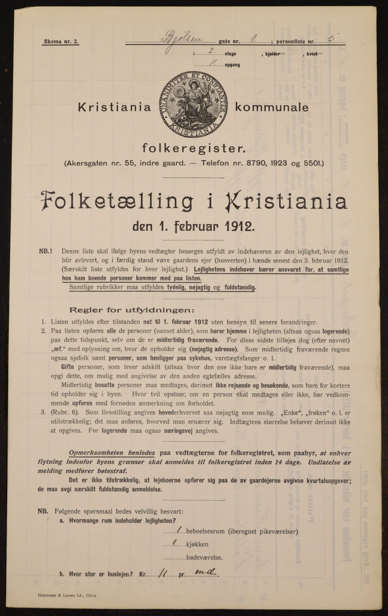 OBA, Municipal Census 1912 for Kristiania, 1912, p. 6292