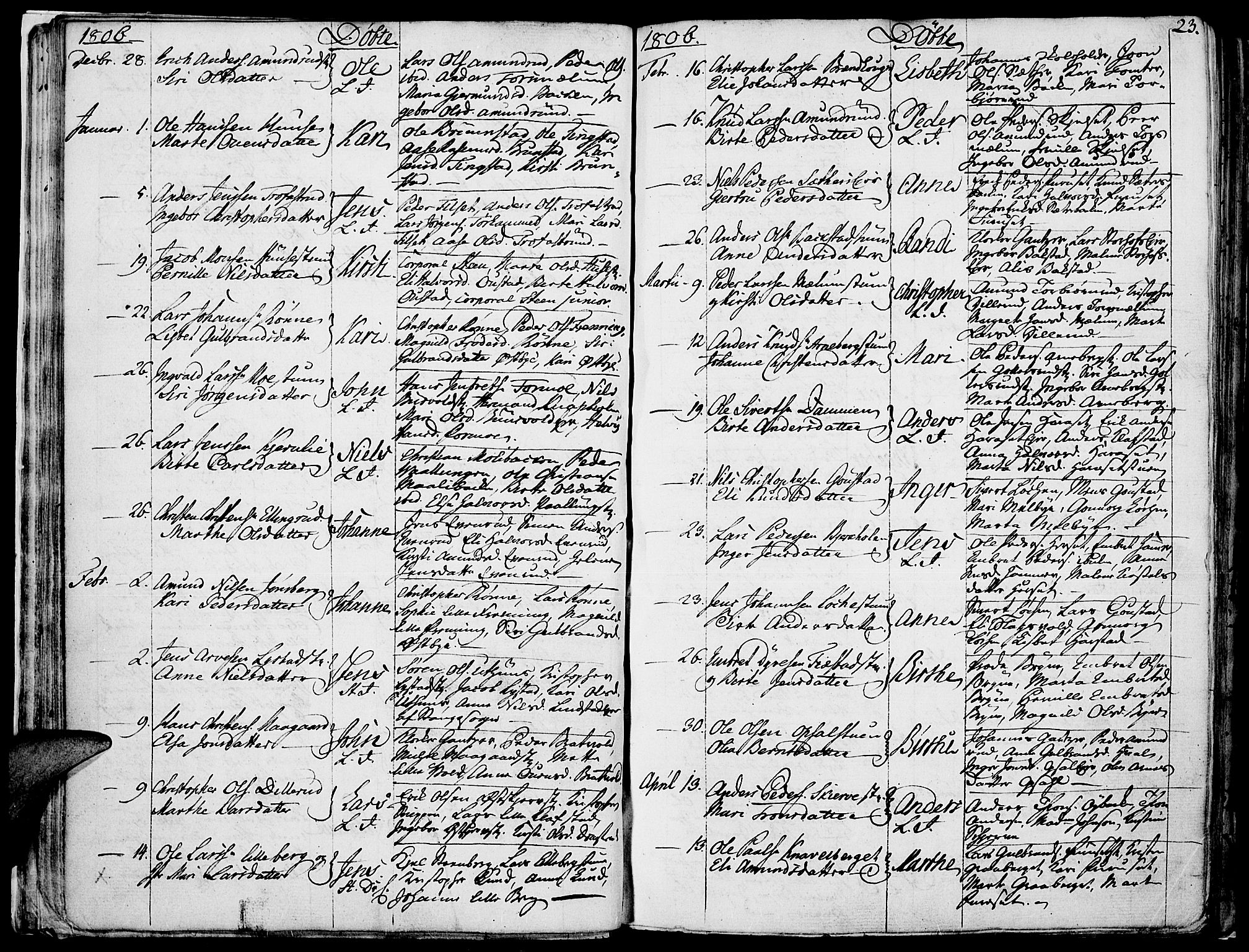 Romedal prestekontor, AV/SAH-PREST-004/K/L0001: Parish register (official) no. 1, 1799-1814, p. 23