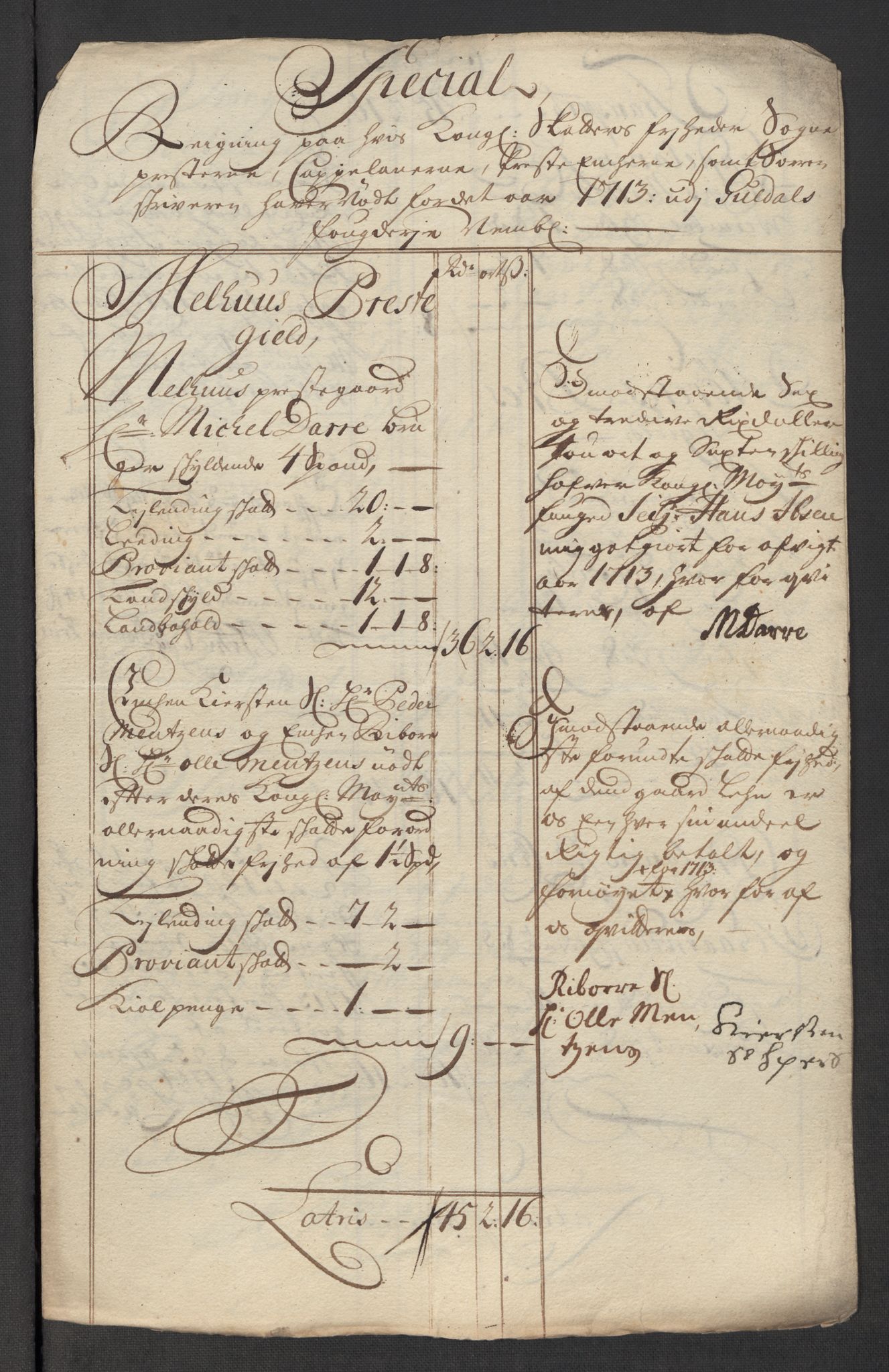 Rentekammeret inntil 1814, Reviderte regnskaper, Fogderegnskap, AV/RA-EA-4092/R60/L3964: Fogderegnskap Orkdal og Gauldal, 1713, p. 539