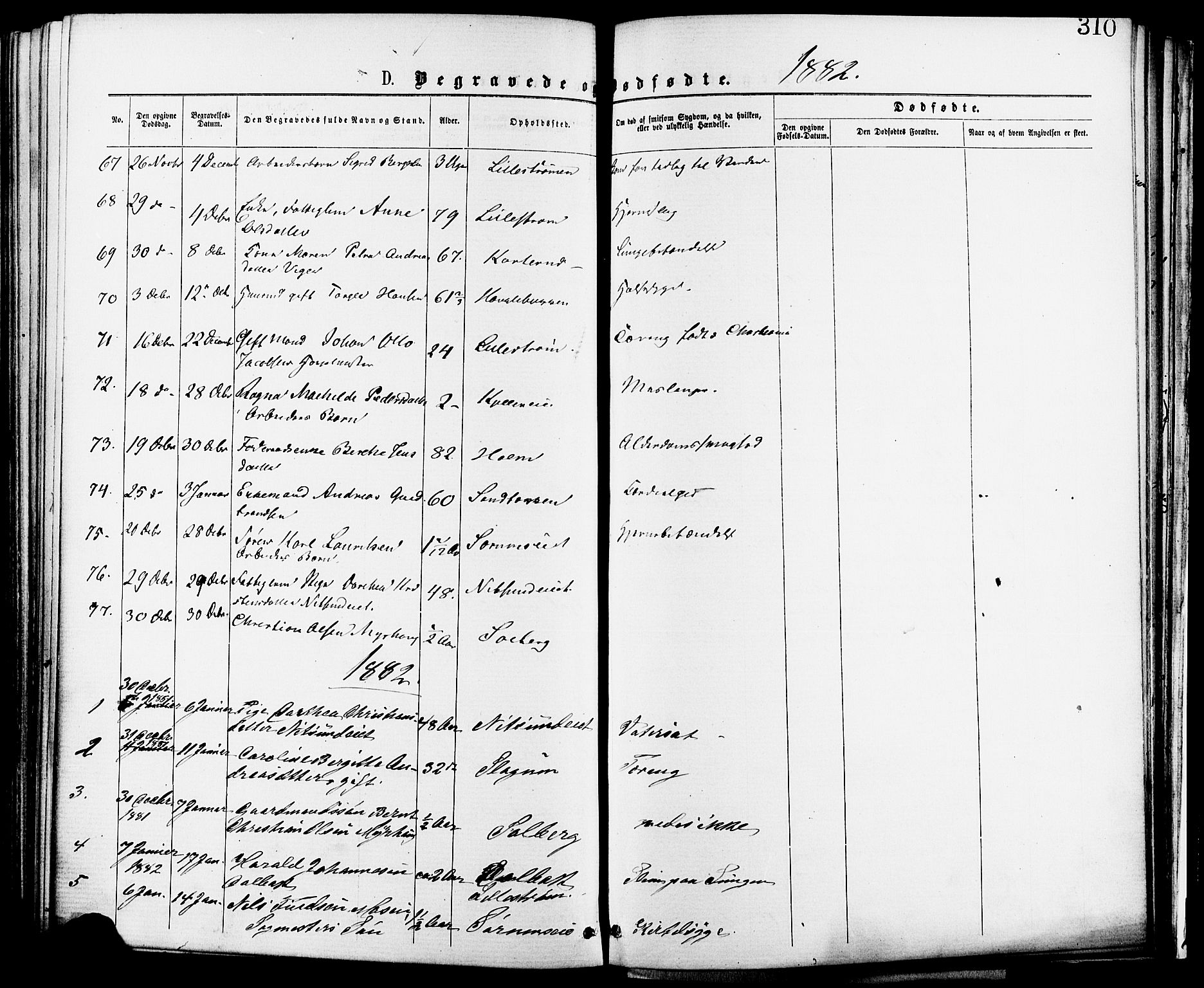 Skedsmo prestekontor Kirkebøker, SAO/A-10033a/F/Fa/L0012: Parish register (official) no. I 12, 1876-1883, p. 310