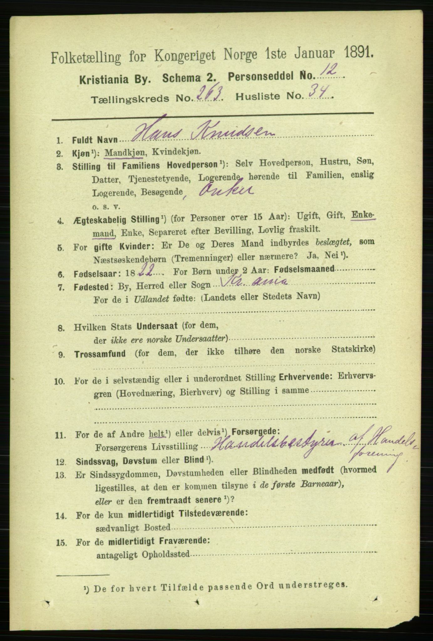 RA, 1891 census for 0301 Kristiania, 1891, p. 160162