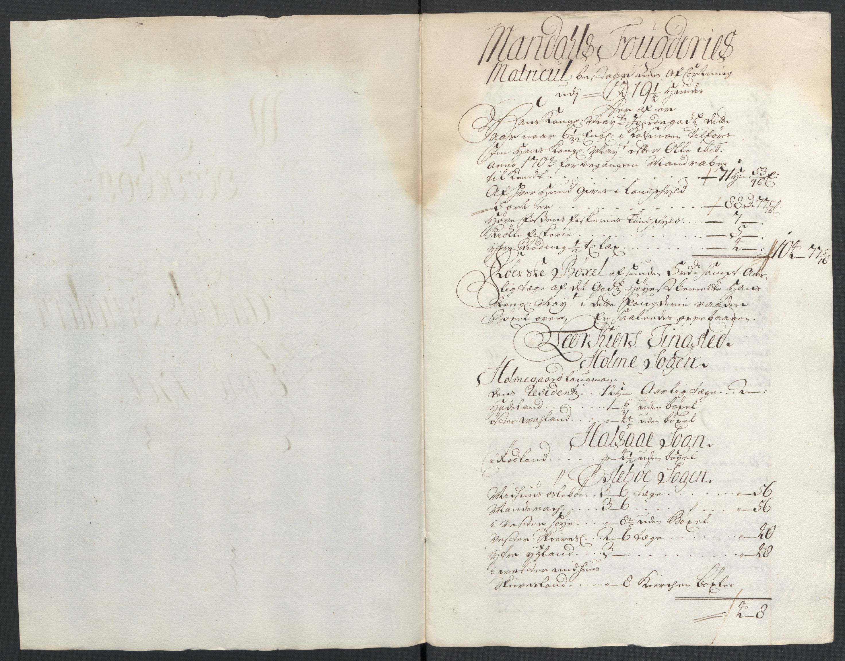Rentekammeret inntil 1814, Reviderte regnskaper, Fogderegnskap, RA/EA-4092/R43/L2551: Fogderegnskap Lista og Mandal, 1705-1709, p. 294