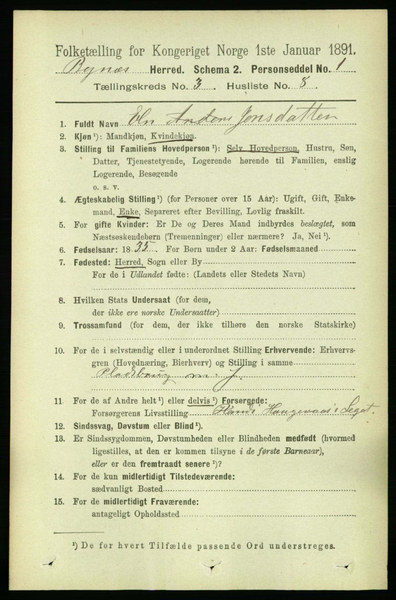 RA, 1891 census for 1655 Byneset, 1891, p. 1326
