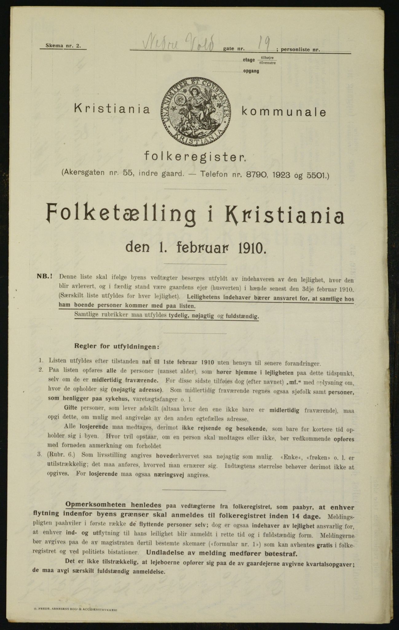 OBA, Municipal Census 1910 for Kristiania, 1910, p. 67318
