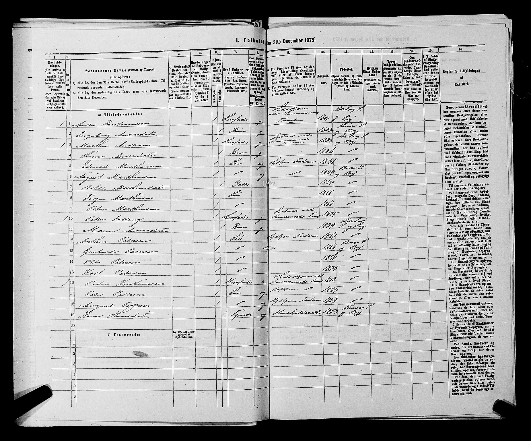 RA, 1875 census for 0113P Borge, 1875, p. 781