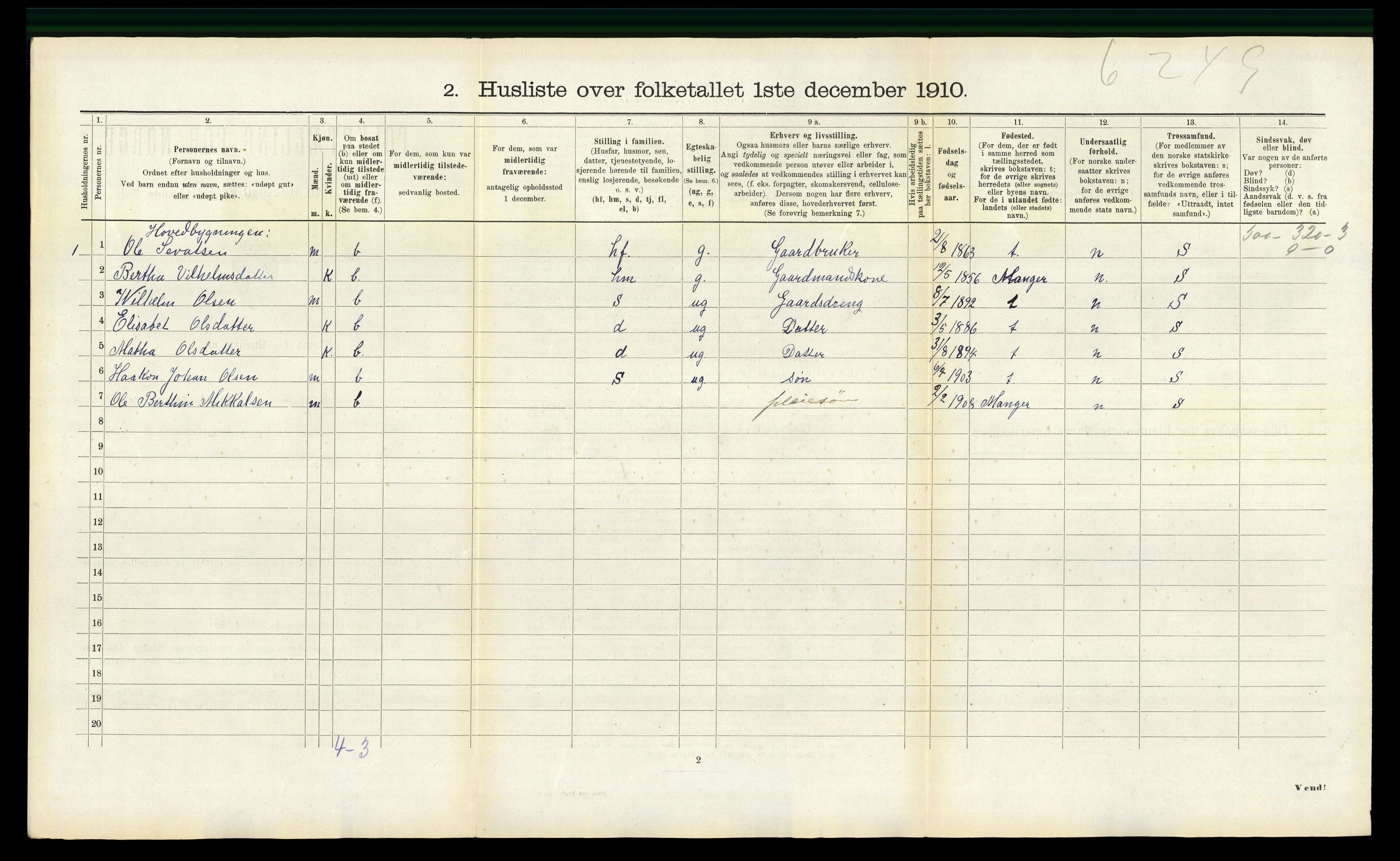 RA, 1910 census for Masfjorden, 1910, p. 683