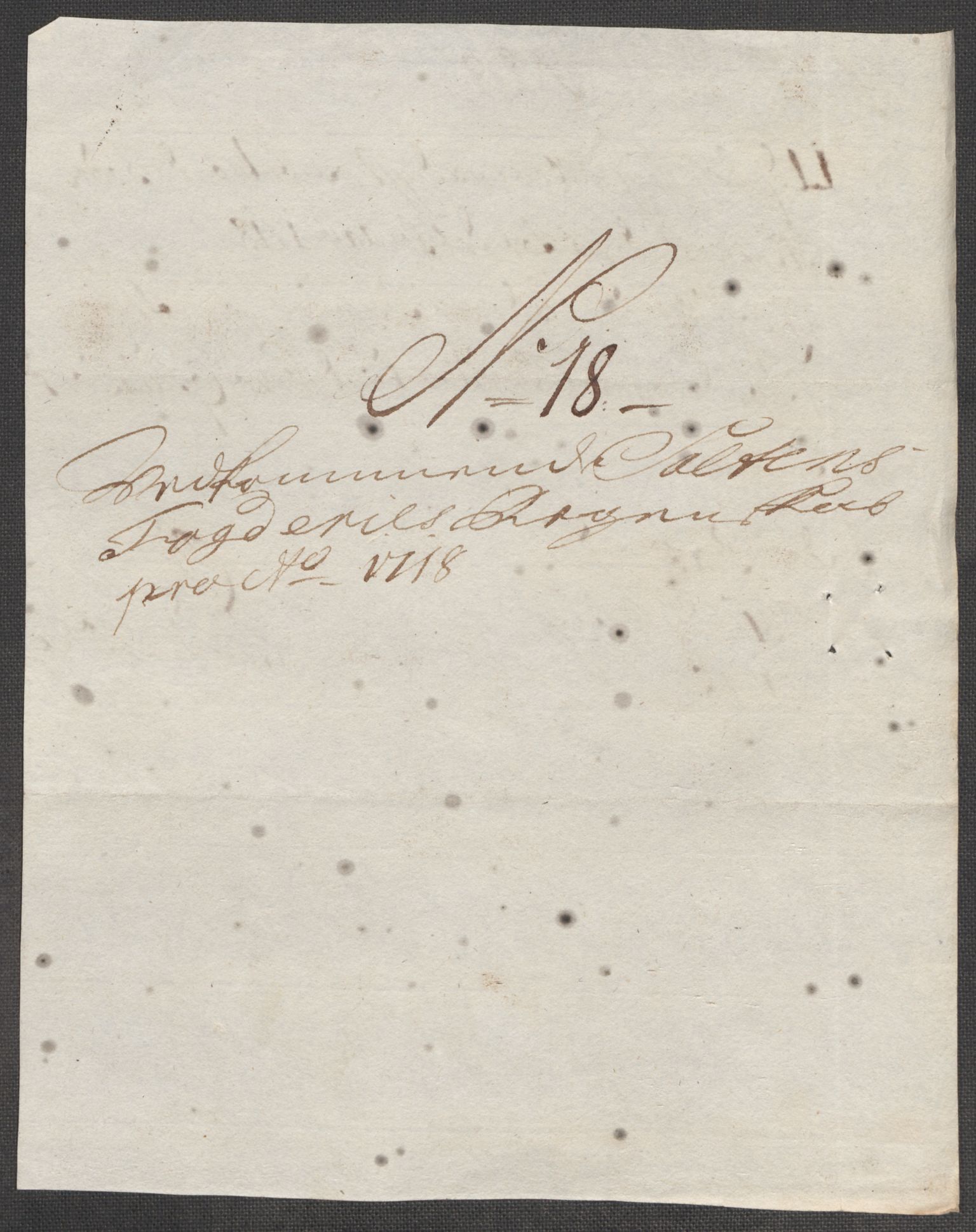 Rentekammeret inntil 1814, Reviderte regnskaper, Fogderegnskap, AV/RA-EA-4092/R66/L4588: Fogderegnskap Salten, 1718, p. 170