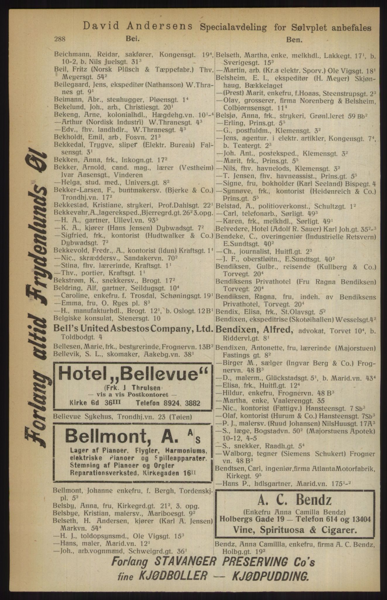 Kristiania/Oslo adressebok, PUBL/-, 1914, p. 288