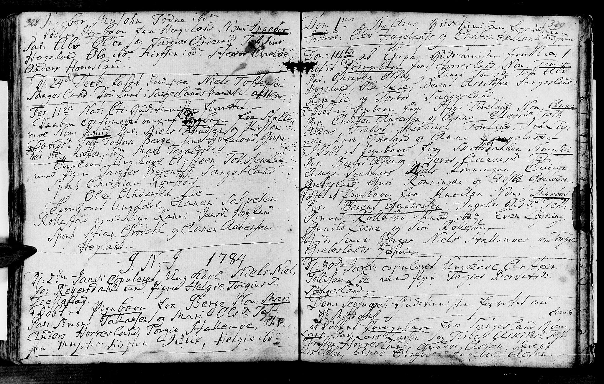 Vennesla sokneprestkontor, SAK/1111-0045/Fa/Fac/L0001: Parish register (official) no. A 1, 1743-1784, p. 328-329