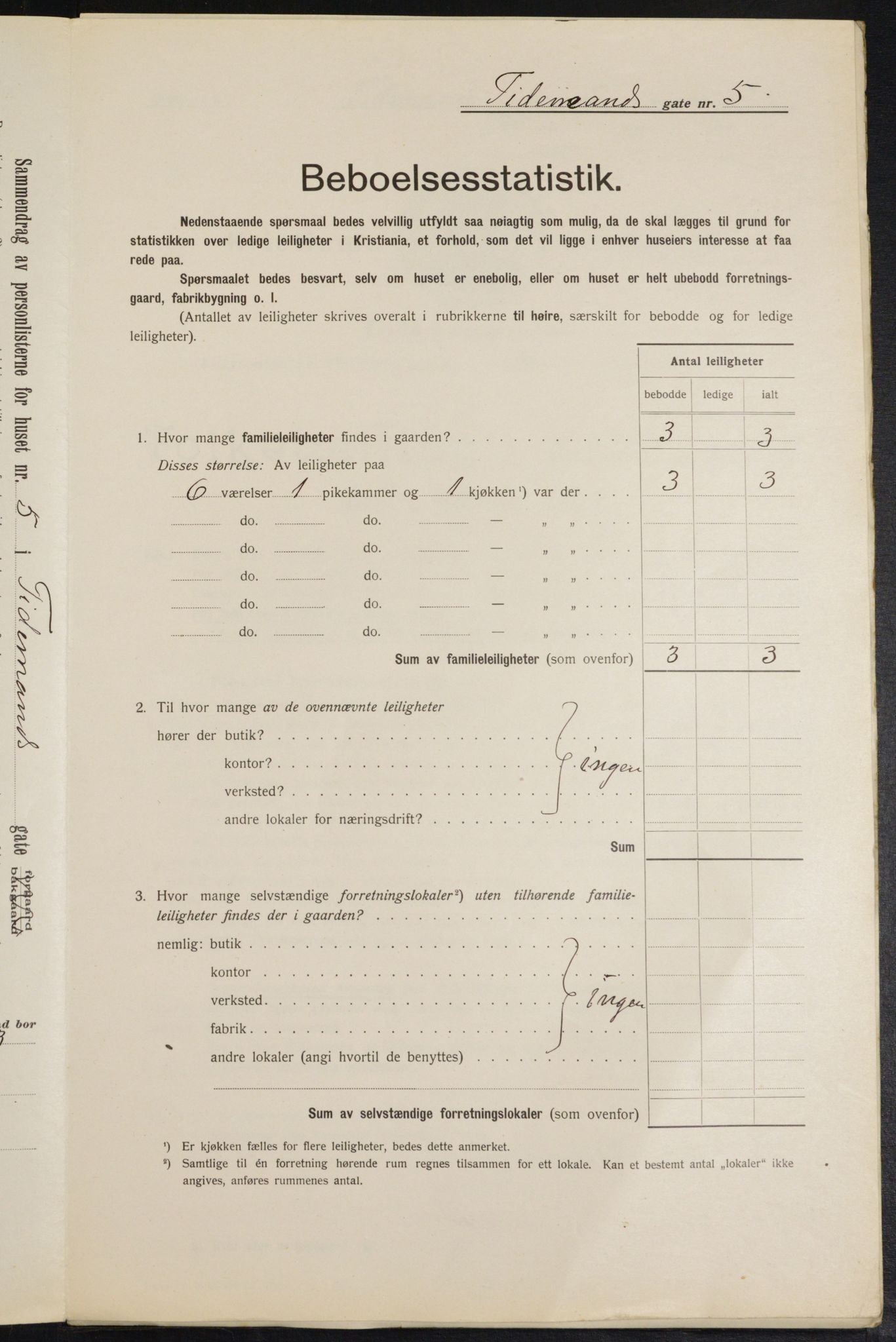 OBA, Municipal Census 1913 for Kristiania, 1913, p. 111411