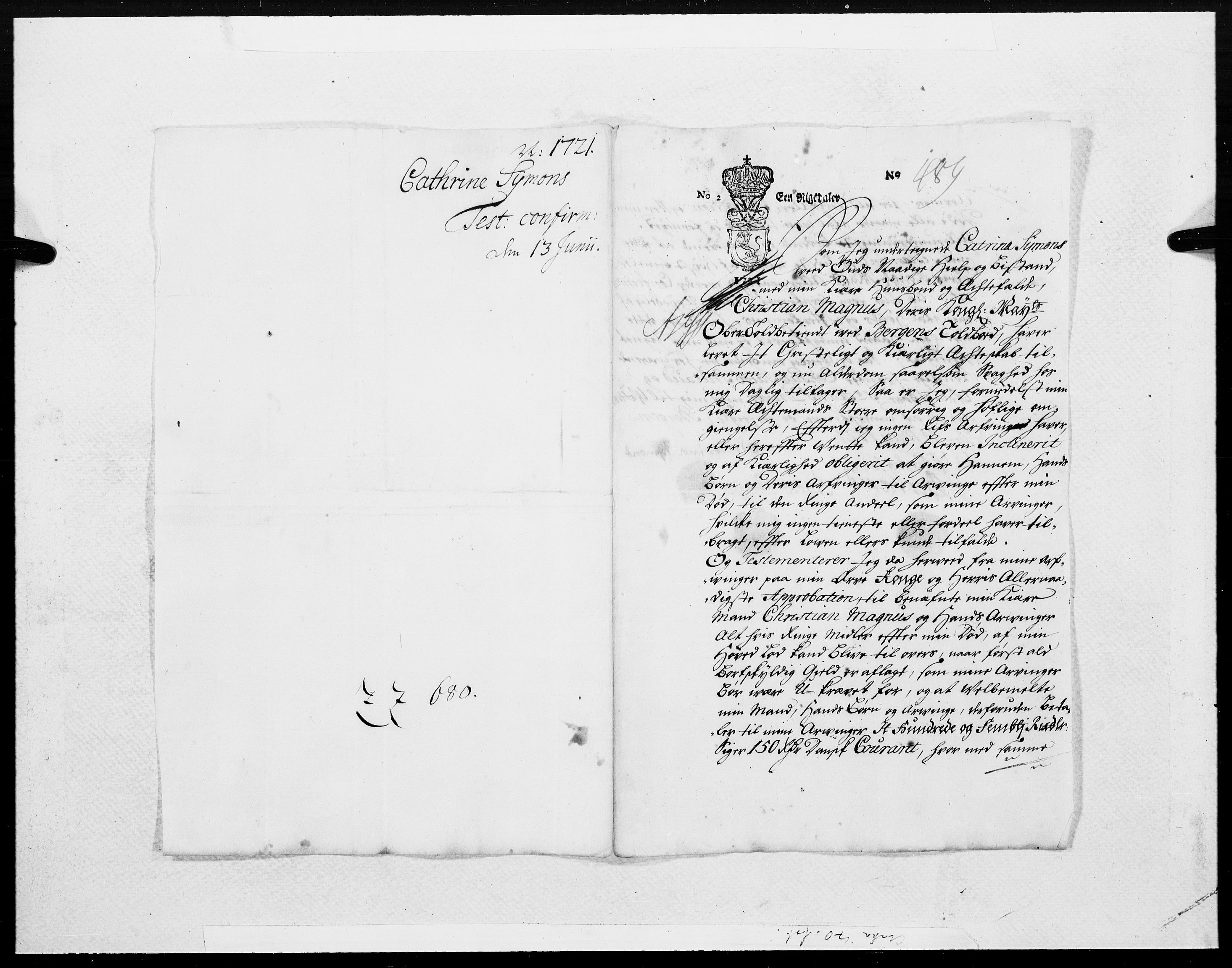 Danske Kanselli 1572-1799, AV/RA-EA-3023/F/Fc/Fcc/Fcca/L0089: Norske innlegg 1572-1799, 1721, p. 204