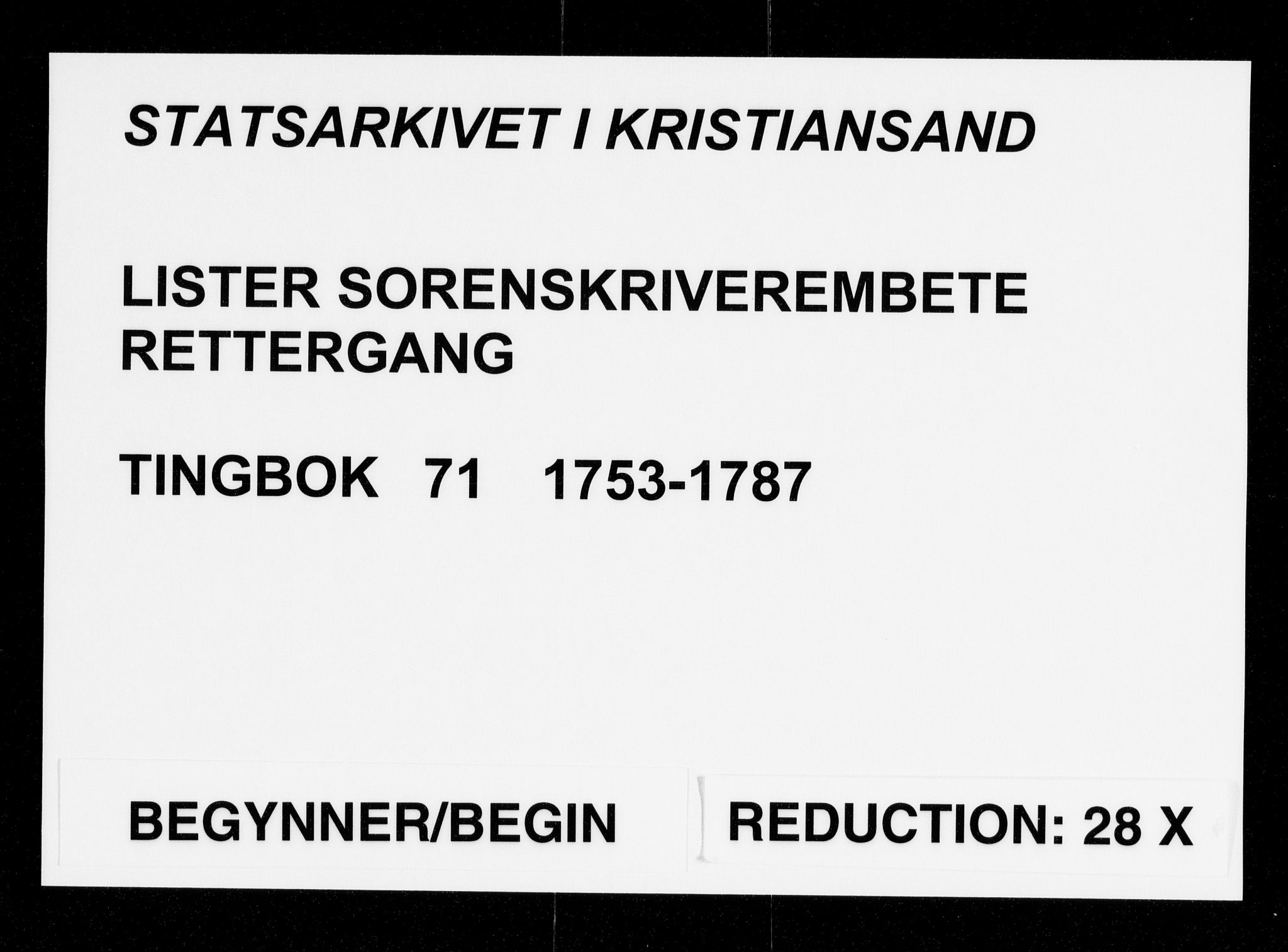 Lister sorenskriveri, SAK/1221-0003/F/Fa/L0074: Tingbok nr 71, 1753-1787