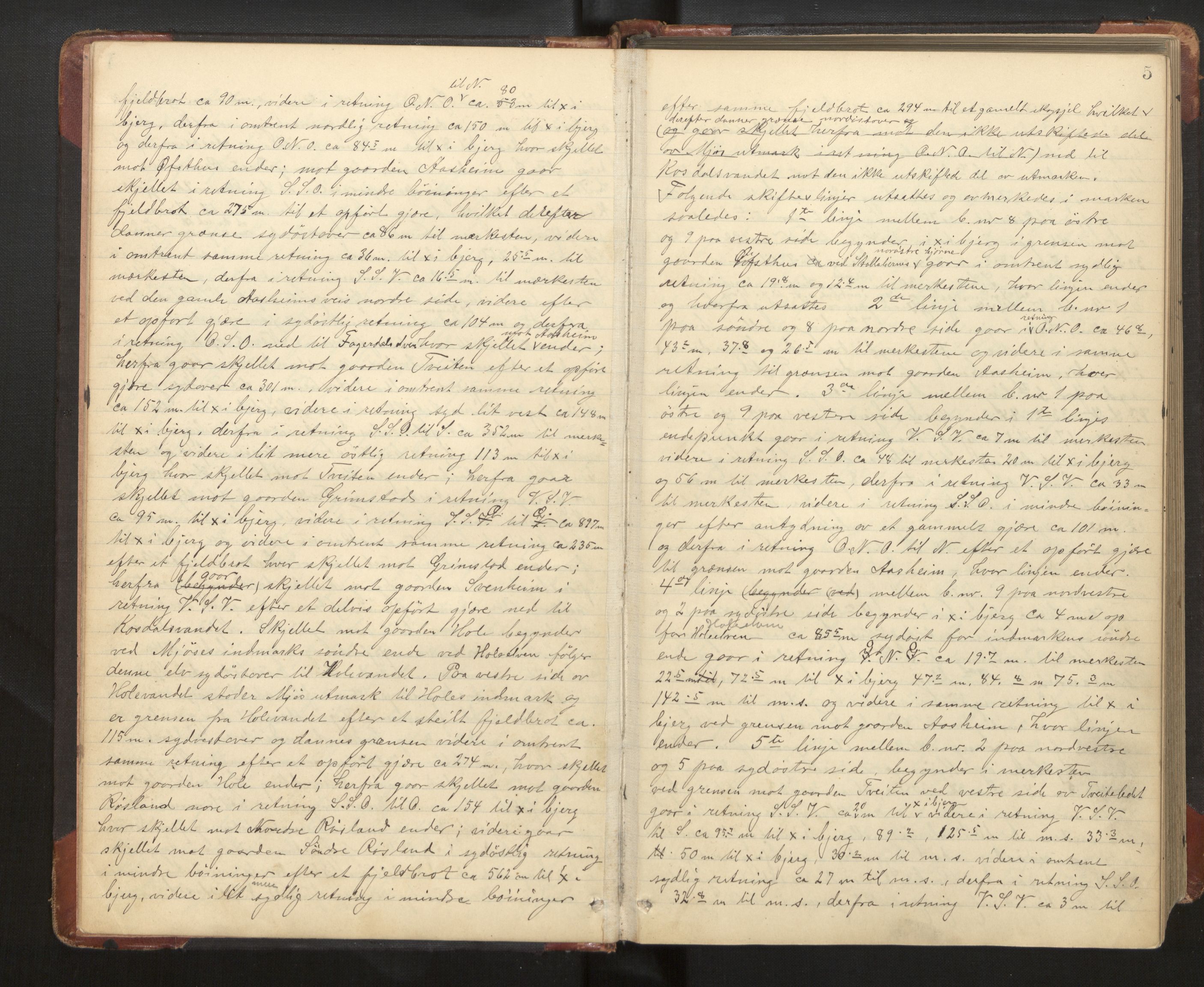 Hordaland jordskiftedøme - II Ytre Nordhordland jordskiftedistrikt, AV/SAB-A-6901/A/Aa/L0012: Forhandlingsprotokoll, 1908-1914, p. 4b-5a