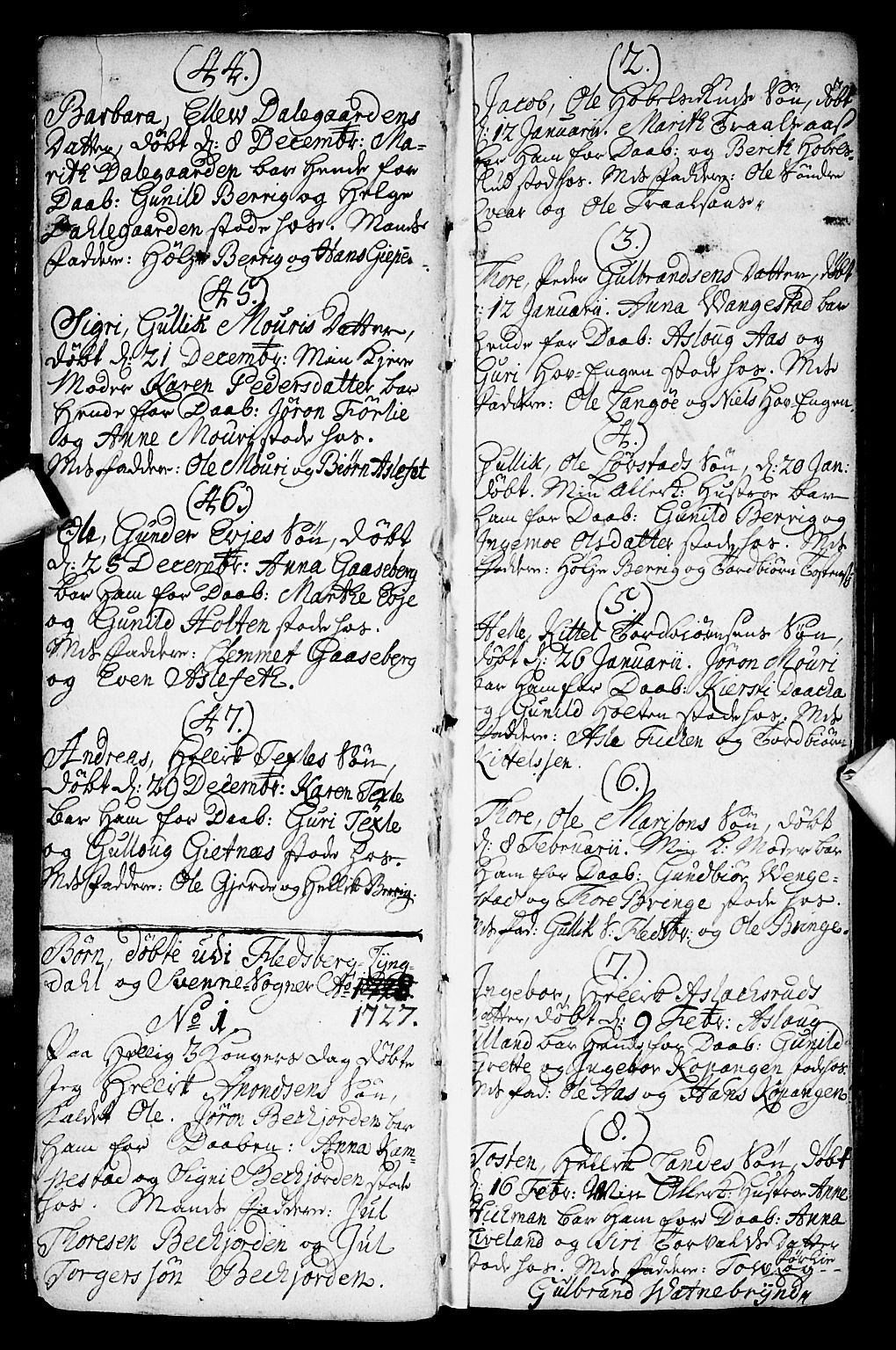 Flesberg kirkebøker, SAKO/A-18/F/Fa/L0002: Parish register (official) no. I 2, 1726-1747