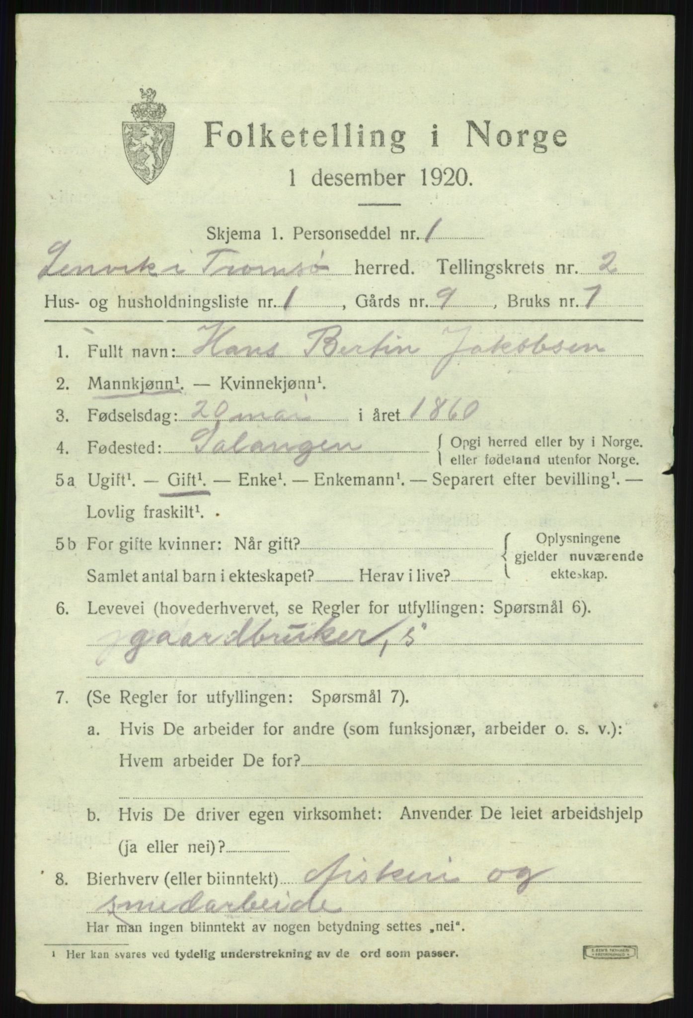 SATØ, 1920 census for Lenvik, 1920, p. 3094