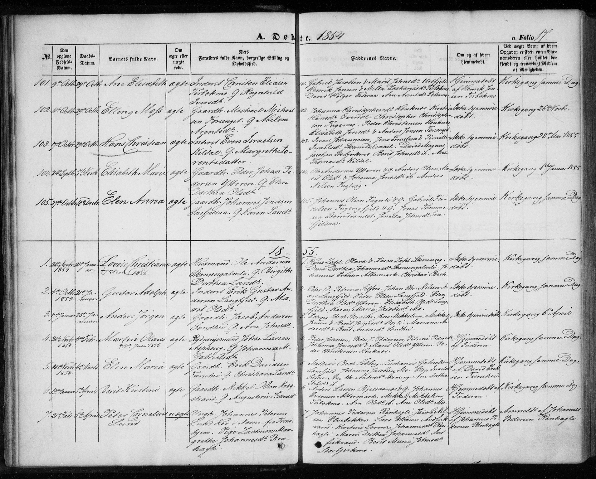 Ministerialprotokoller, klokkerbøker og fødselsregistre - Nordland, AV/SAT-A-1459/827/L0392: Parish register (official) no. 827A04, 1853-1866, p. 17