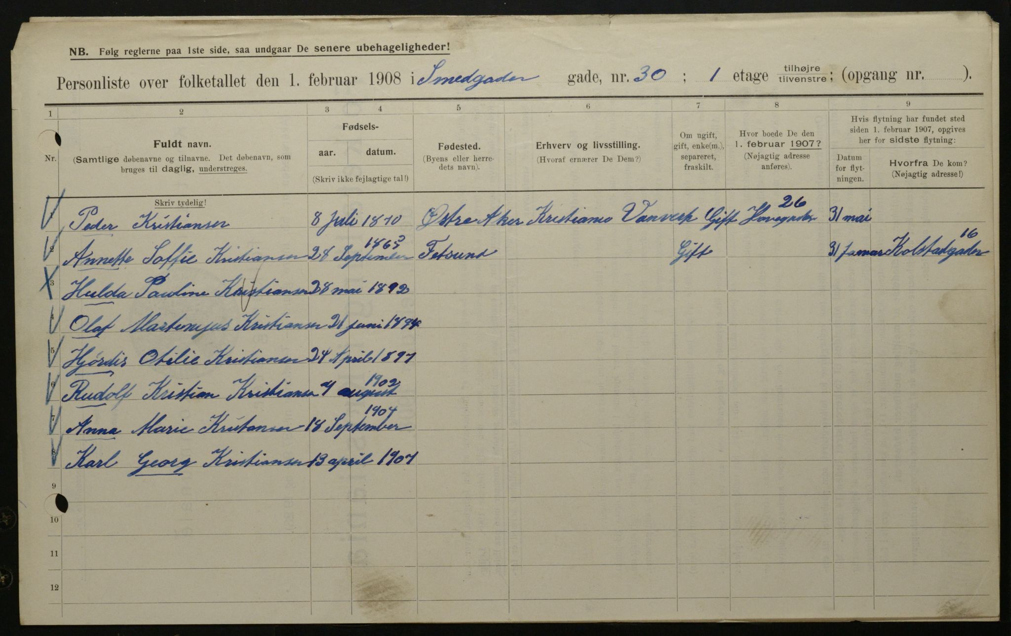 OBA, Municipal Census 1908 for Kristiania, 1908, p. 87642