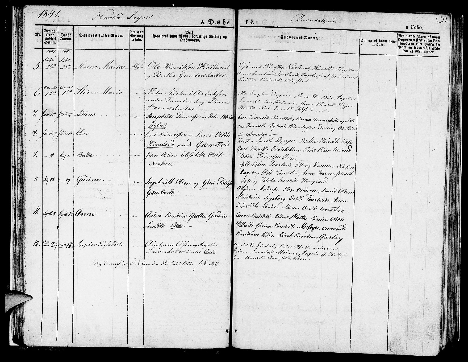 Hå sokneprestkontor, AV/SAST-A-101801/001/30BA/L0004: Parish register (official) no. A 4.1 /1, 1826-1841, p. 34