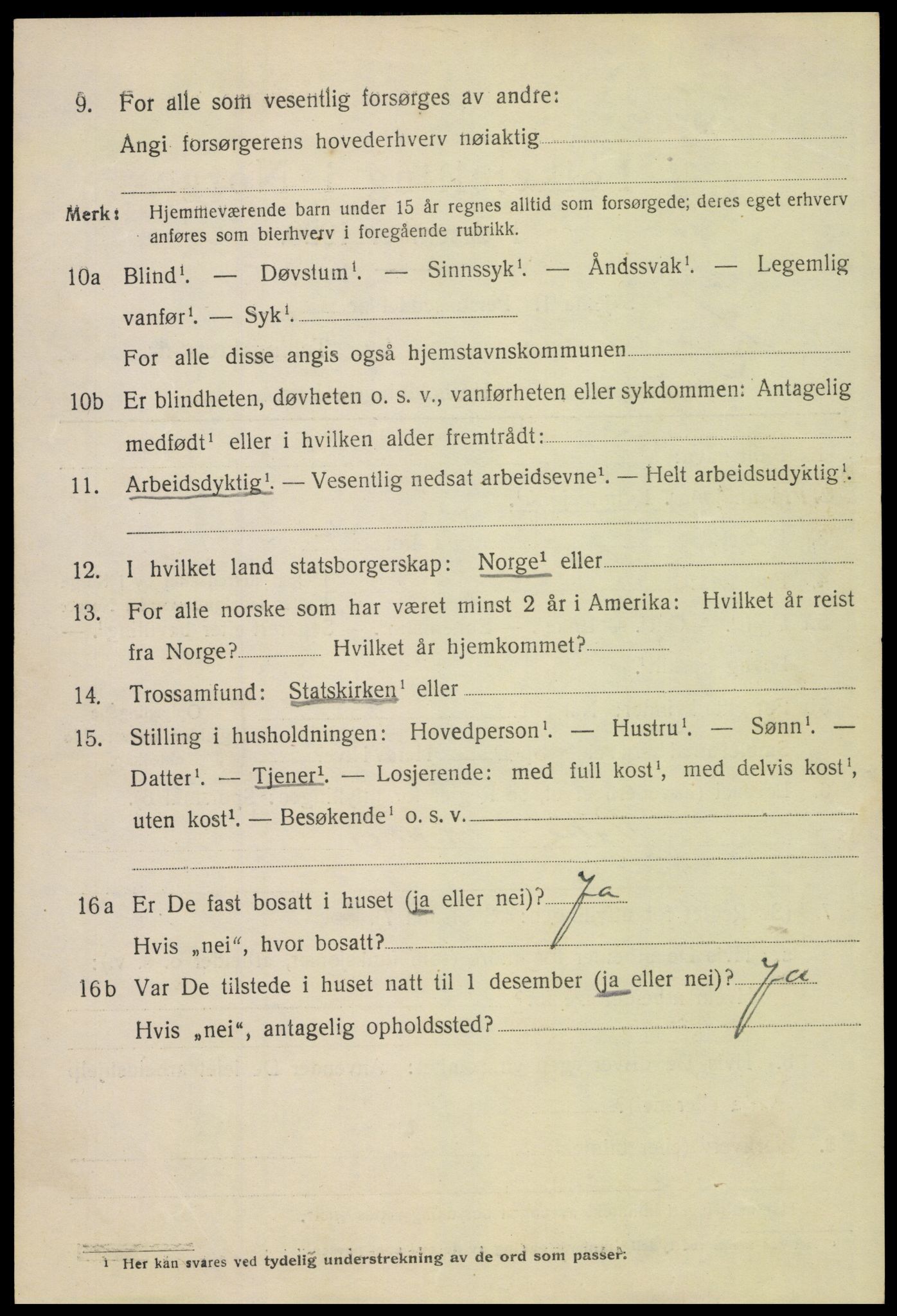 SAH, 1920 census for Lillehammer, 1920, p. 8605