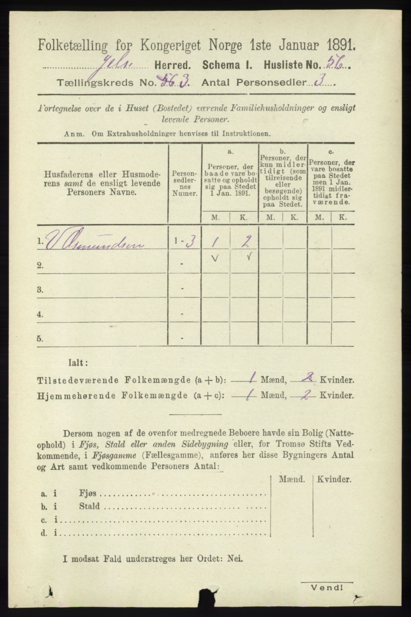 RA, 1891 census for 1138 Jelsa, 1891, p. 373