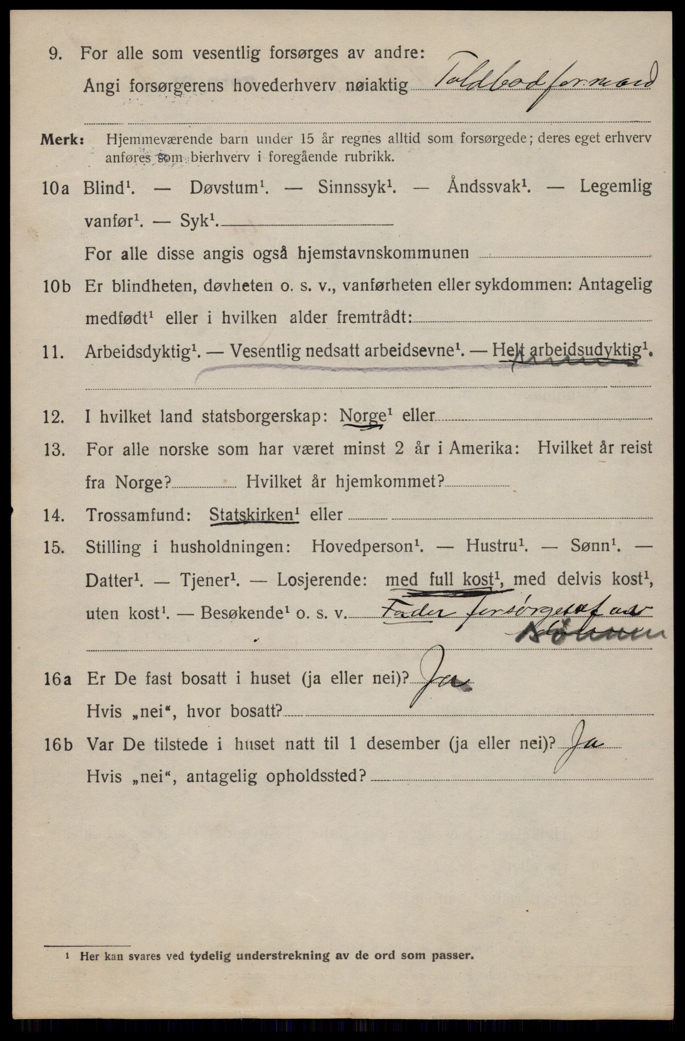 SAT, 1920 census for Trondheim, 1920, p. 107985