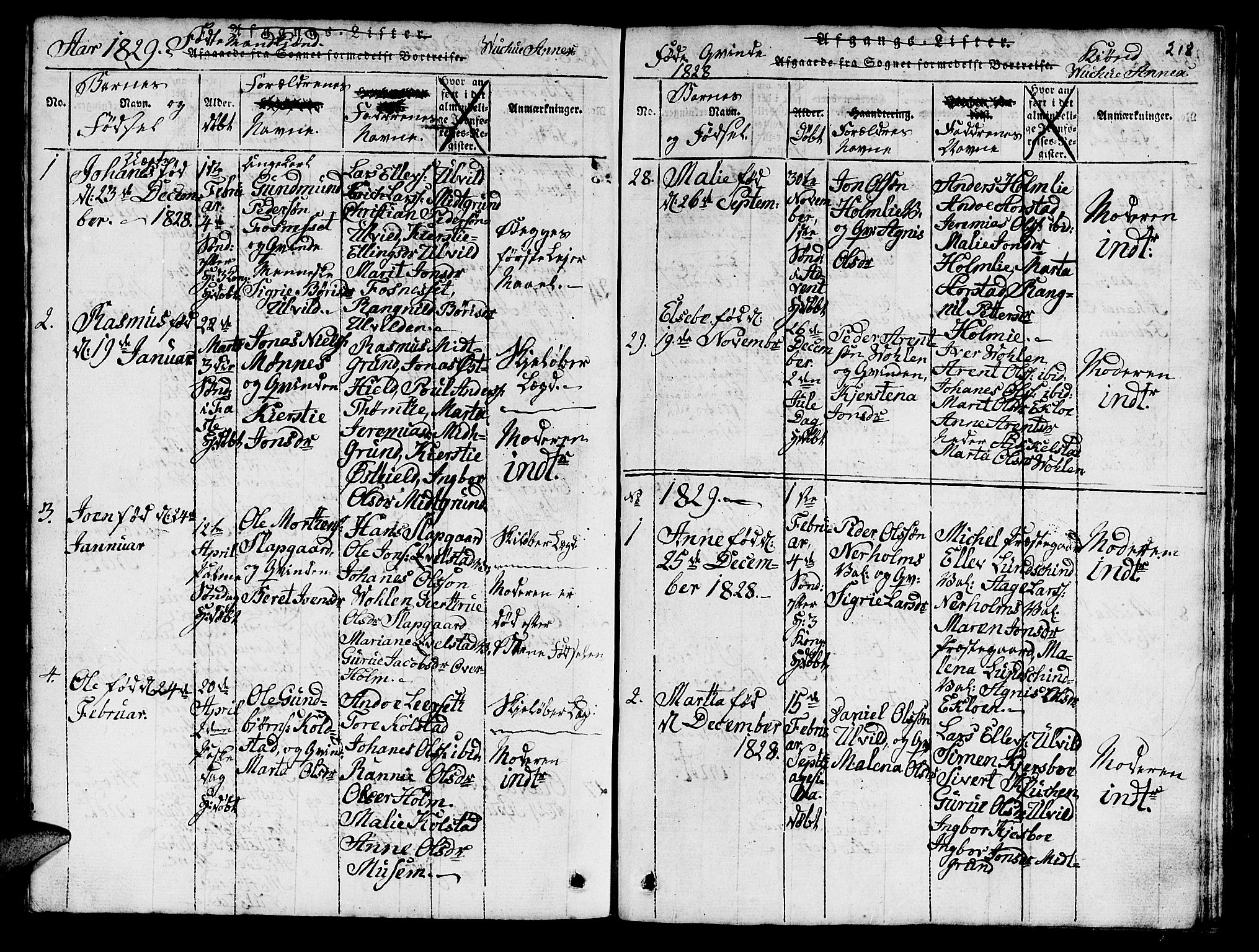 Ministerialprotokoller, klokkerbøker og fødselsregistre - Nord-Trøndelag, SAT/A-1458/724/L0265: Parish register (copy) no. 724C01, 1816-1845, p. 218