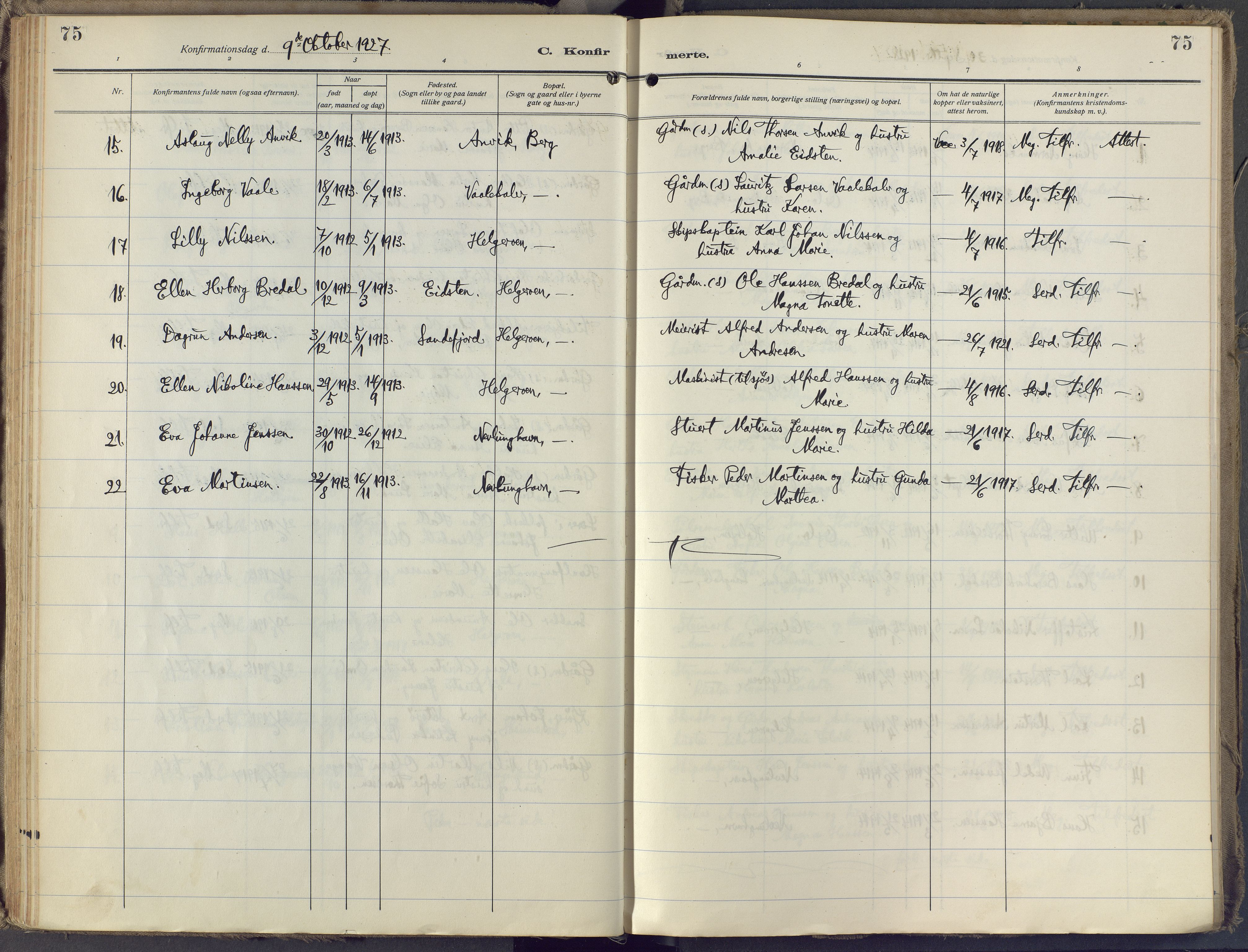 Brunlanes kirkebøker, AV/SAKO-A-342/F/Fb/L0004: Parish register (official) no. II 4, 1923-1940, p. 75