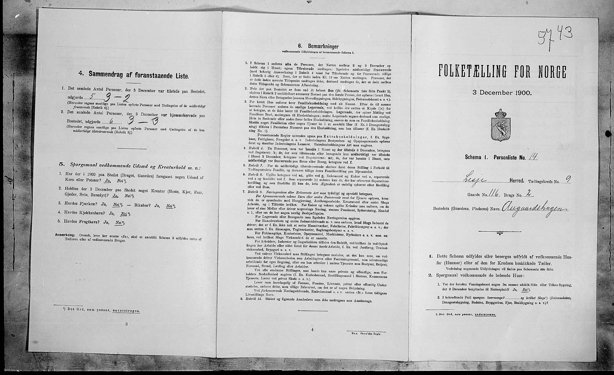 SAH, 1900 census for Lesja, 1900, p. 785