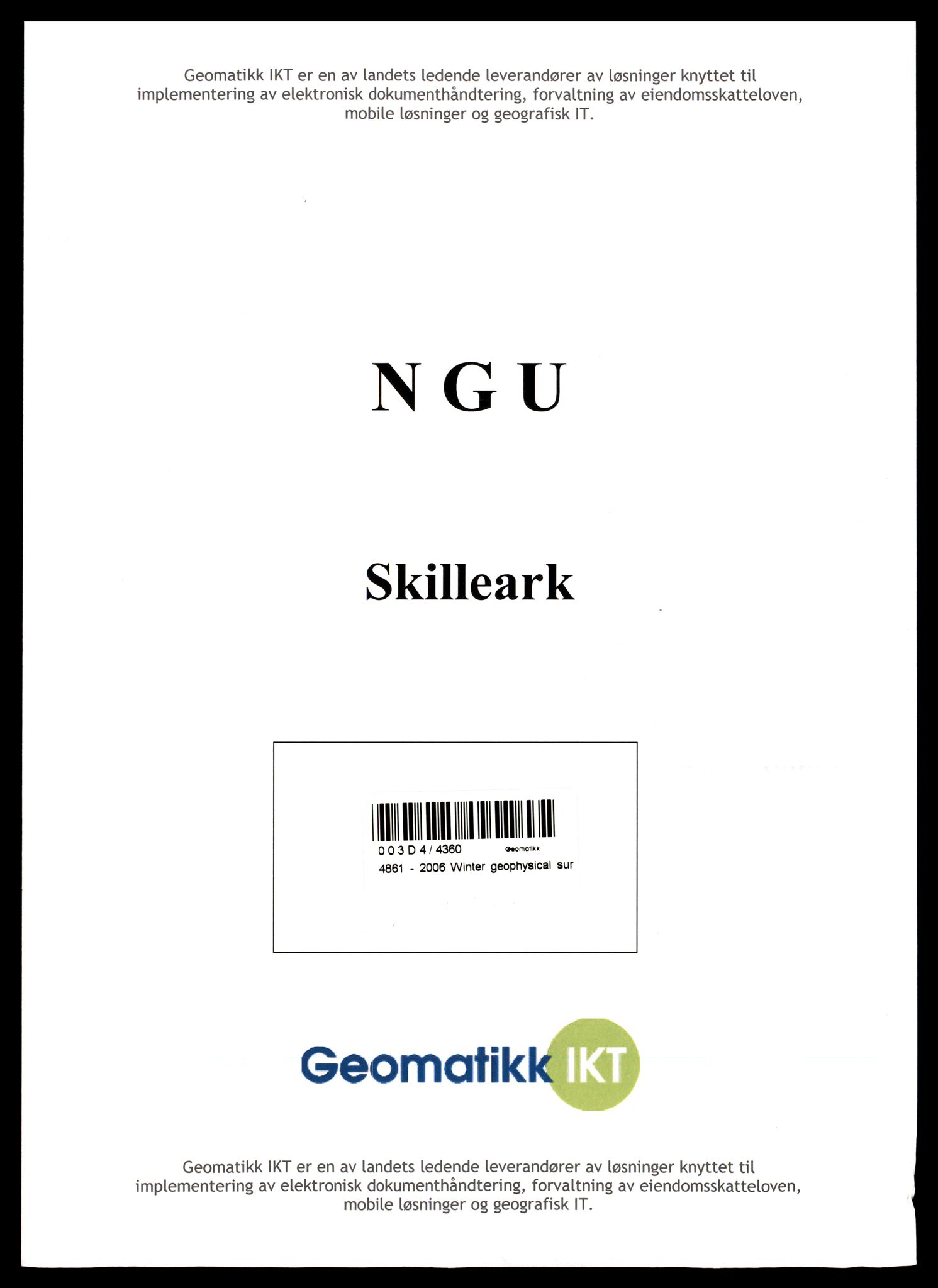 Direktoratet for mineralforvaltning , AV/SAT-A-1562/F/L0518/4861: Rapporter / 2006 Winter geophysical survey on the Ertelien Project in the Buskerud Fylke, Norway Appendix D: Logistic Report 2006 UTEM Survey Ertelien Project (winter) Med CD, 2006