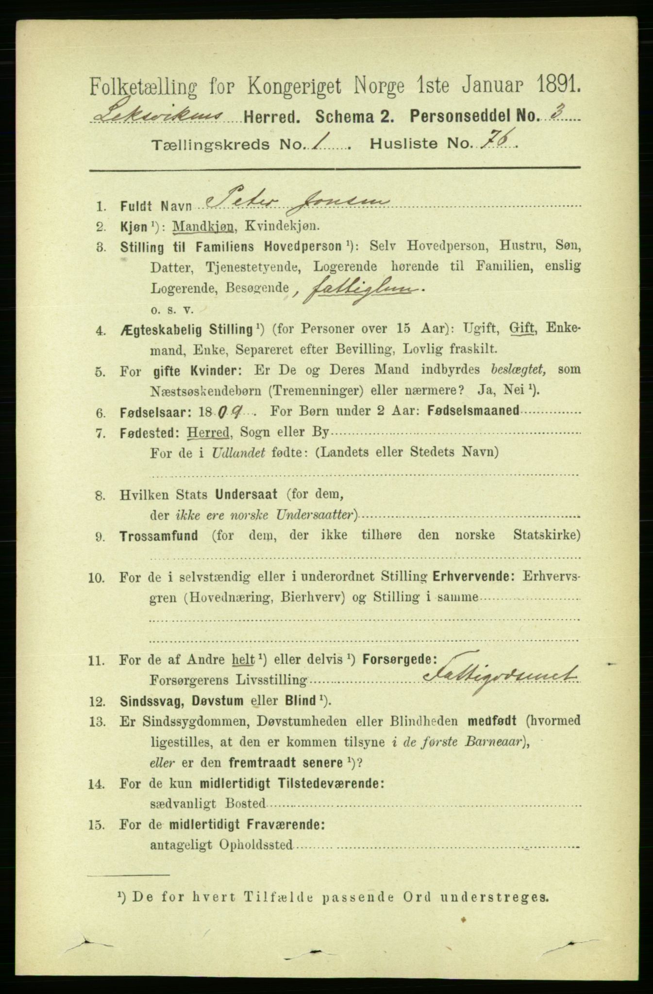 RA, 1891 census for 1718 Leksvik, 1891, p. 573