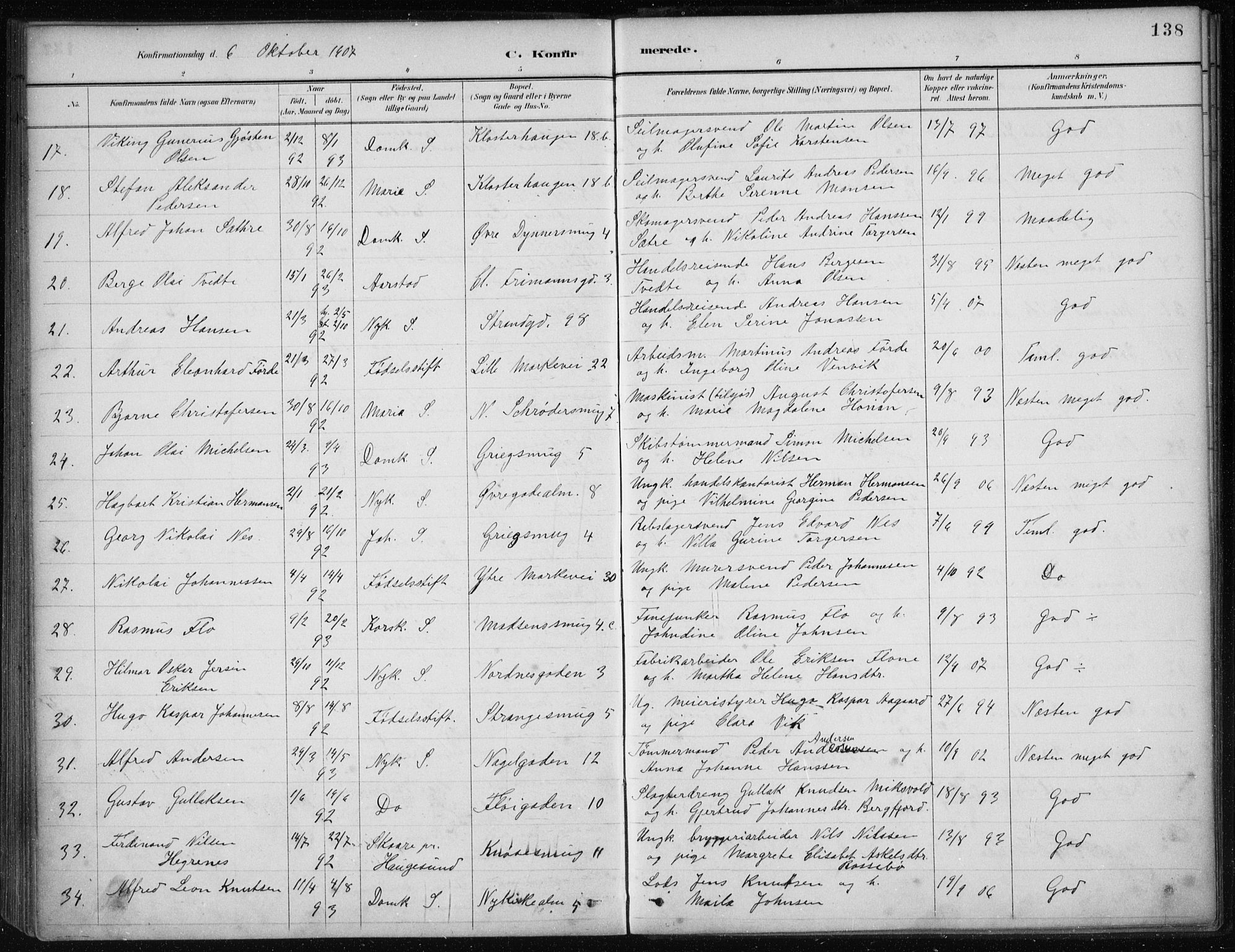 Nykirken Sokneprestembete, AV/SAB-A-77101/H/Haa/L0027: Parish register (official) no. C 6, 1886-1913, p. 138