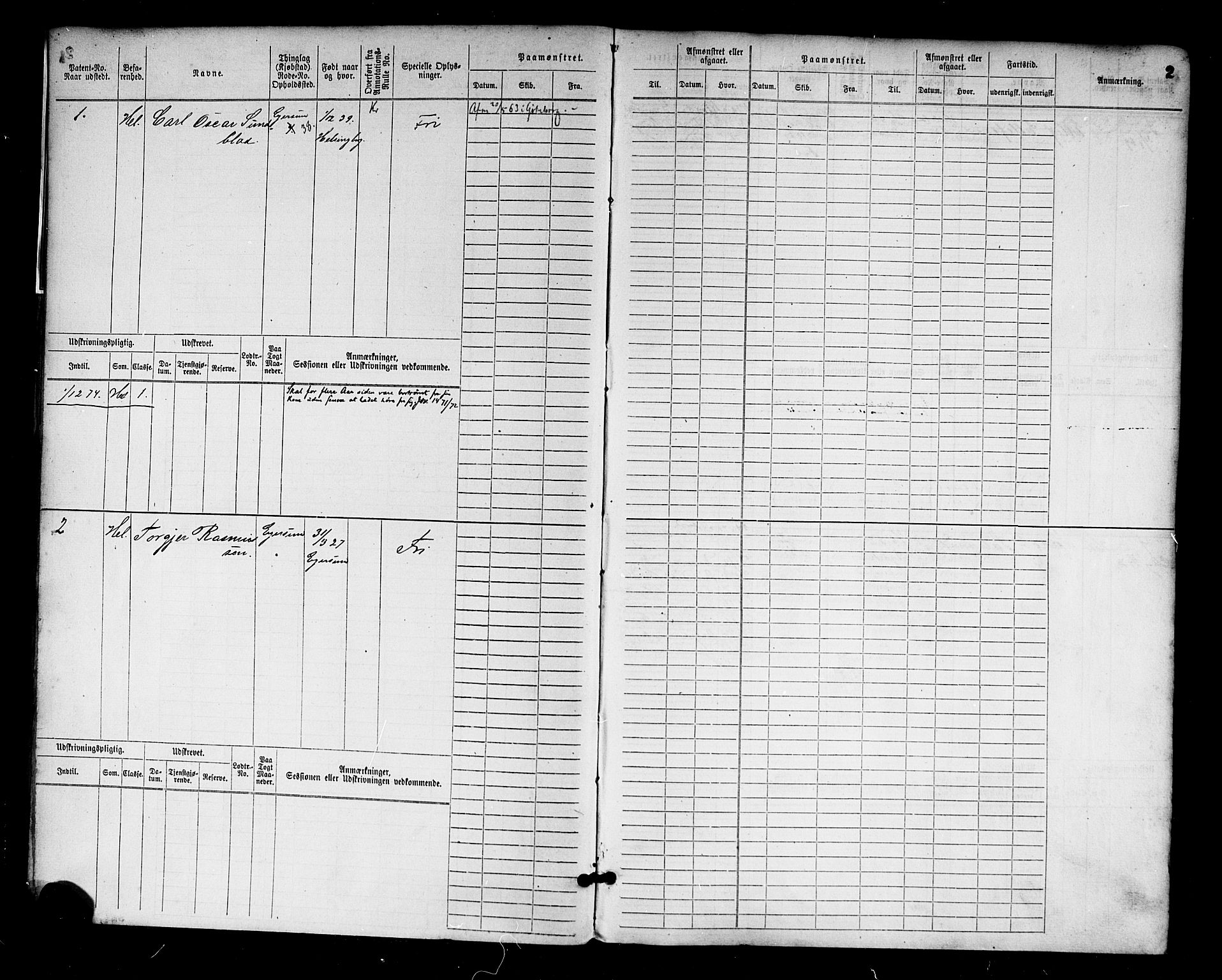 Egersund mønstringskrets, SAK/2031-0019/F/Fb/L0001: Hovedrulle nr 1-666, O-3, 1868-1920, p. 3