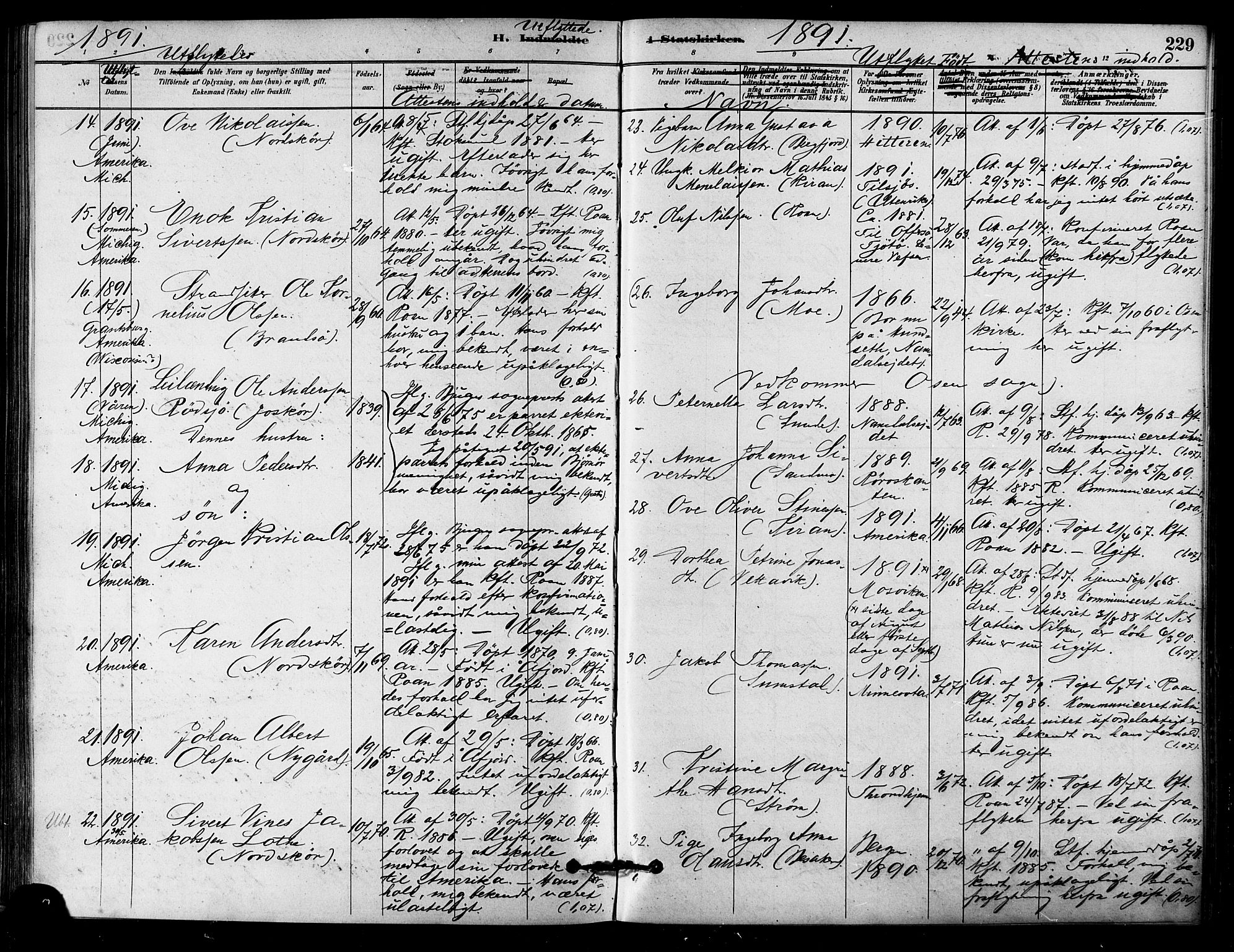 Ministerialprotokoller, klokkerbøker og fødselsregistre - Sør-Trøndelag, SAT/A-1456/657/L0707: Parish register (official) no. 657A08, 1879-1893, p. 229