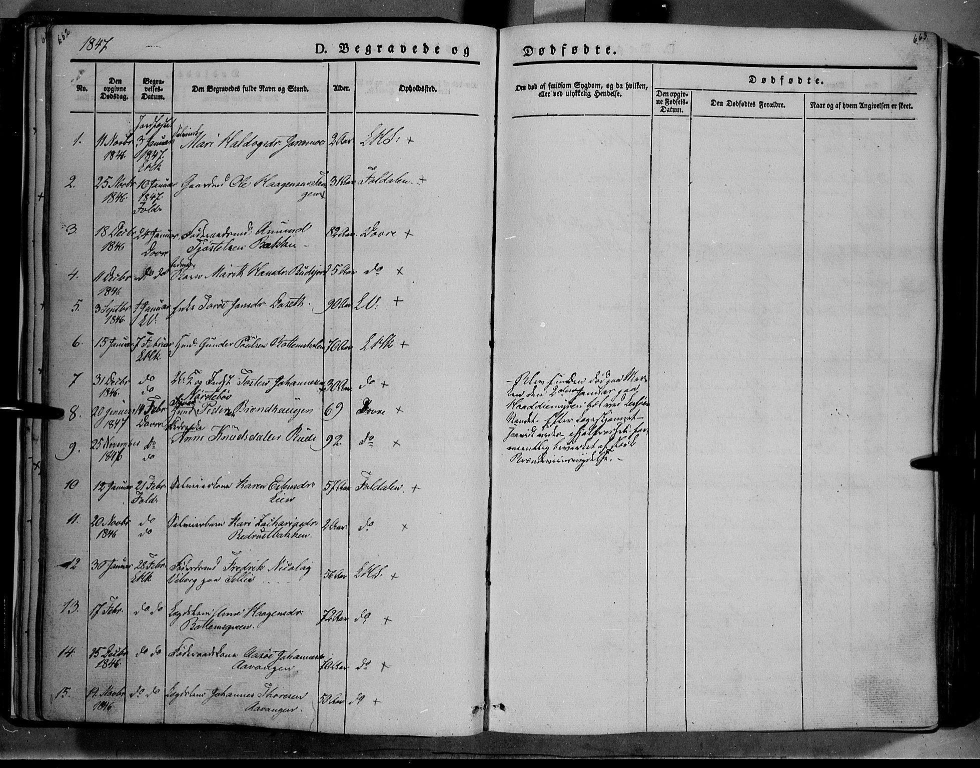 Lesja prestekontor, SAH/PREST-068/H/Ha/Haa/L0006: Parish register (official) no. 6B, 1843-1854, p. 662-663