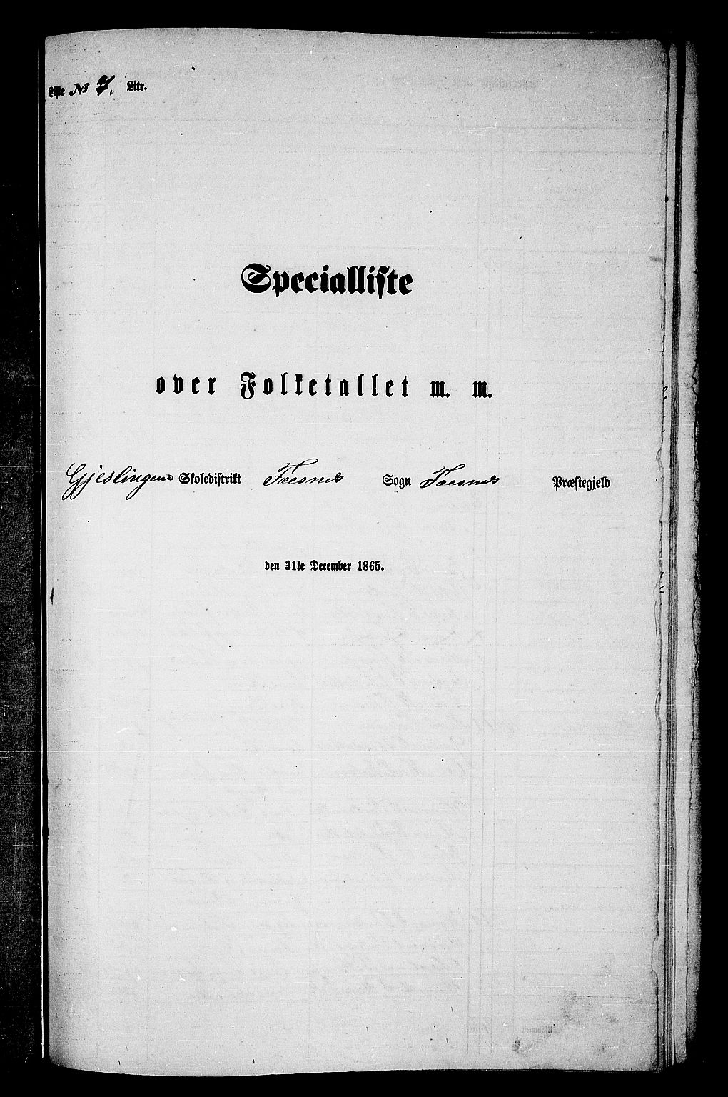 RA, 1865 census for Fosnes, 1865, p. 129