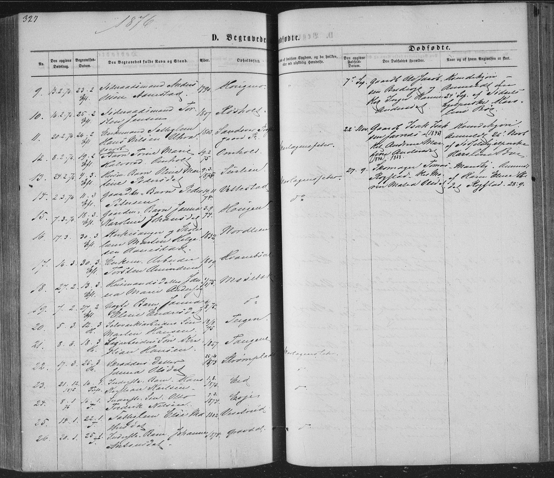 Sandsvær kirkebøker, AV/SAKO-A-244/F/Fa/L0007: Parish register (official) no. I 7, 1869-1877, p. 327