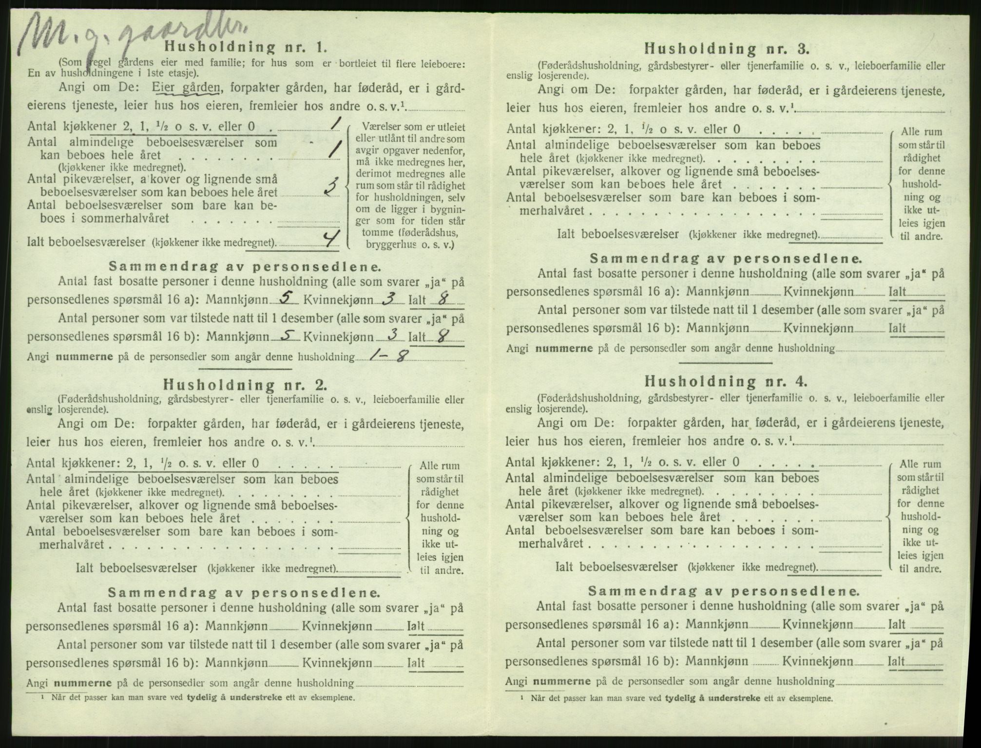 SAT, 1920 census for Vestnes, 1920, p. 630