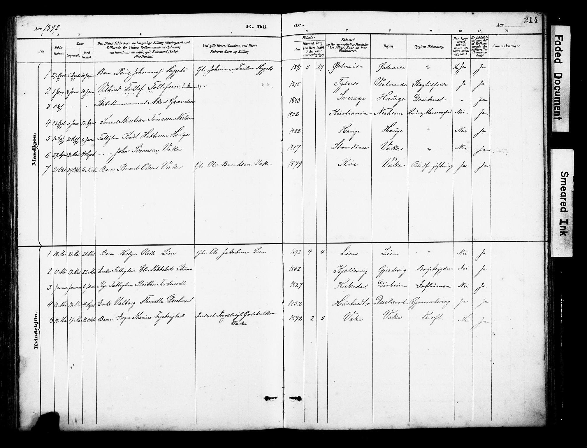 Ølen Sokneprestembete, AV/SAB-A-79201/H/Hab: Parish register (copy) no. A 4, 1888-1930, p. 214