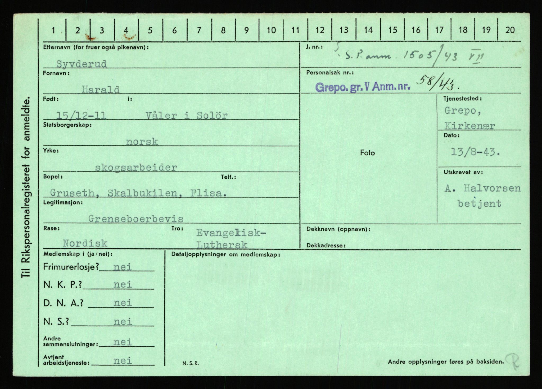 Statspolitiet - Hovedkontoret / Osloavdelingen, AV/RA-S-1329/C/Ca/L0015: Svea - Tøsse, 1943-1945, p. 701